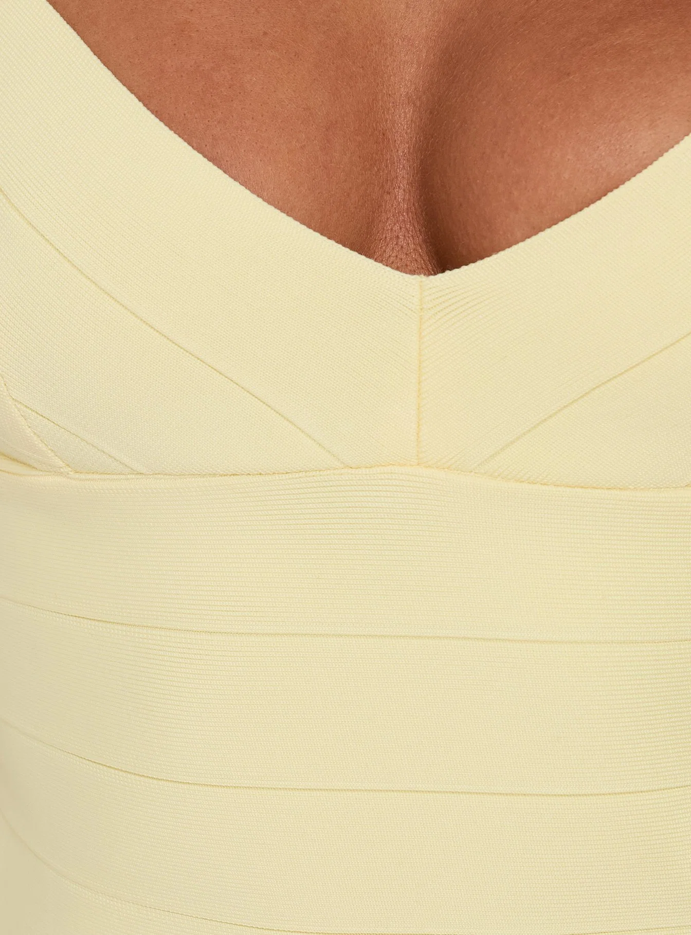 Justina Bandage Mini Dress Lemon - FASHION NOB