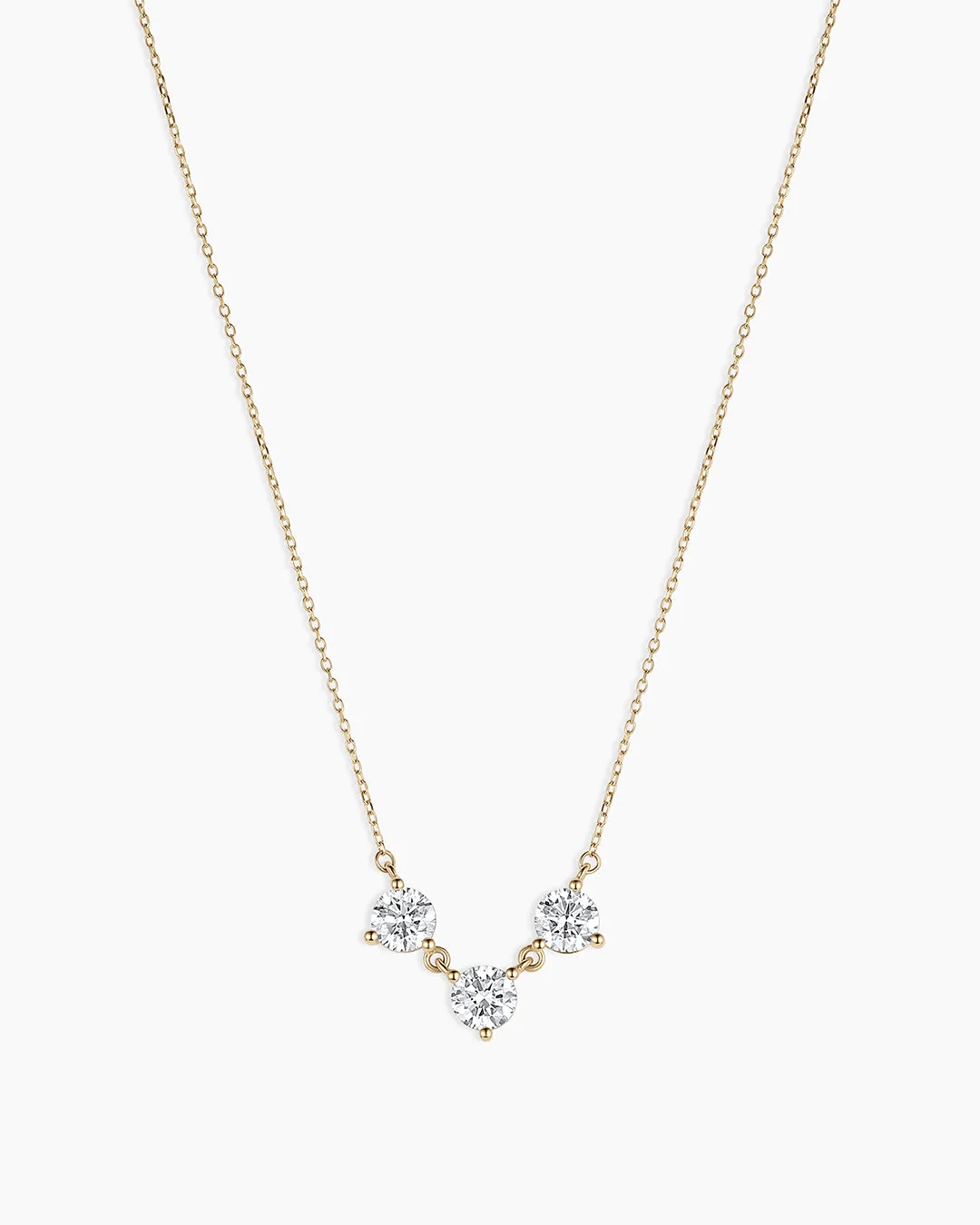 14K Lab Grown Diamond Solitaire Trio Necklace