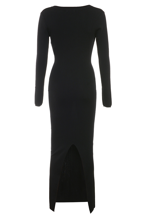 Black Knit Maxi Dress