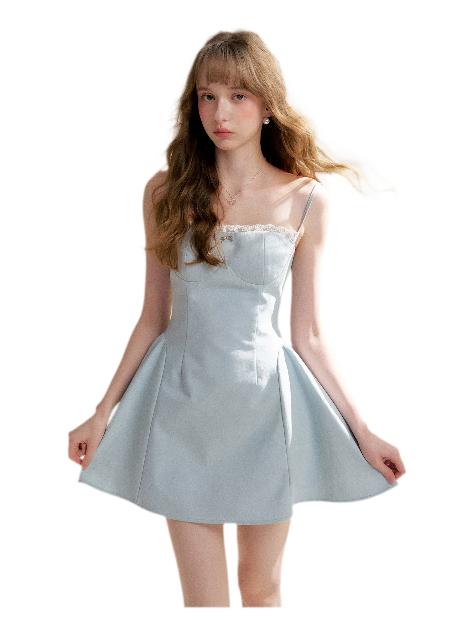Lace-Trimmed A-Line Camisole Dress | Final Sale