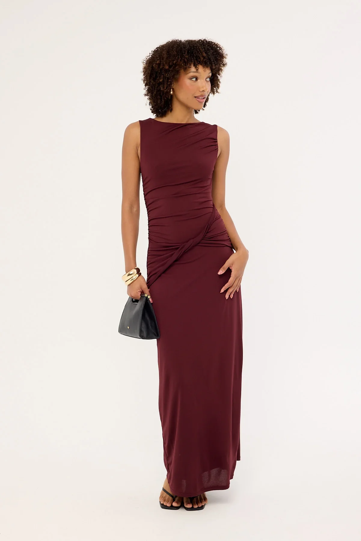 Perfect Stranger Cody High Neck Maxi Dress Plum