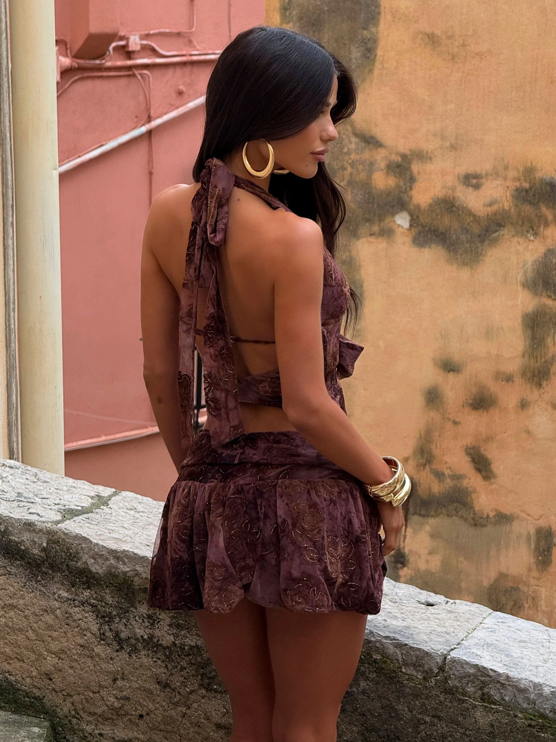 Mona Mini Skirt Choc