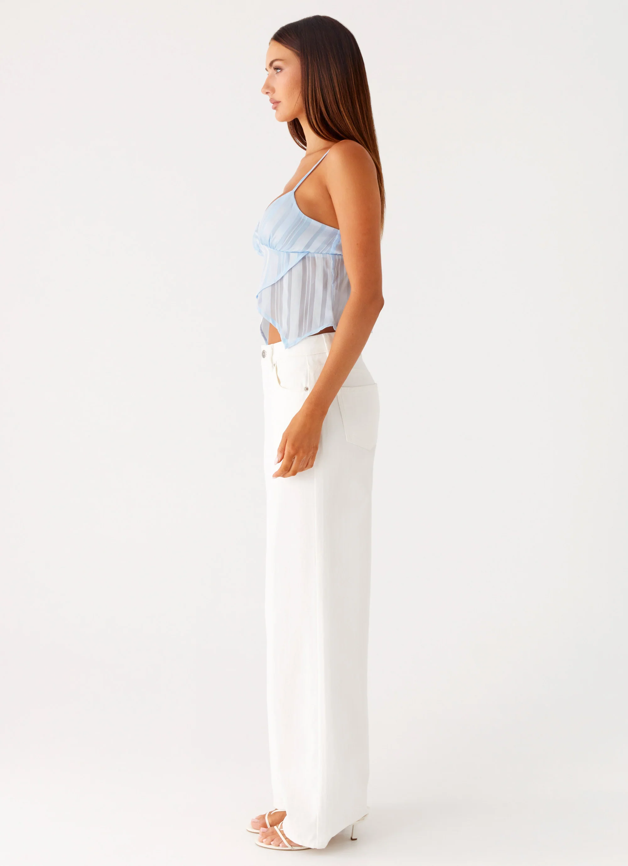 Glynne Frill Top - Baby Blue