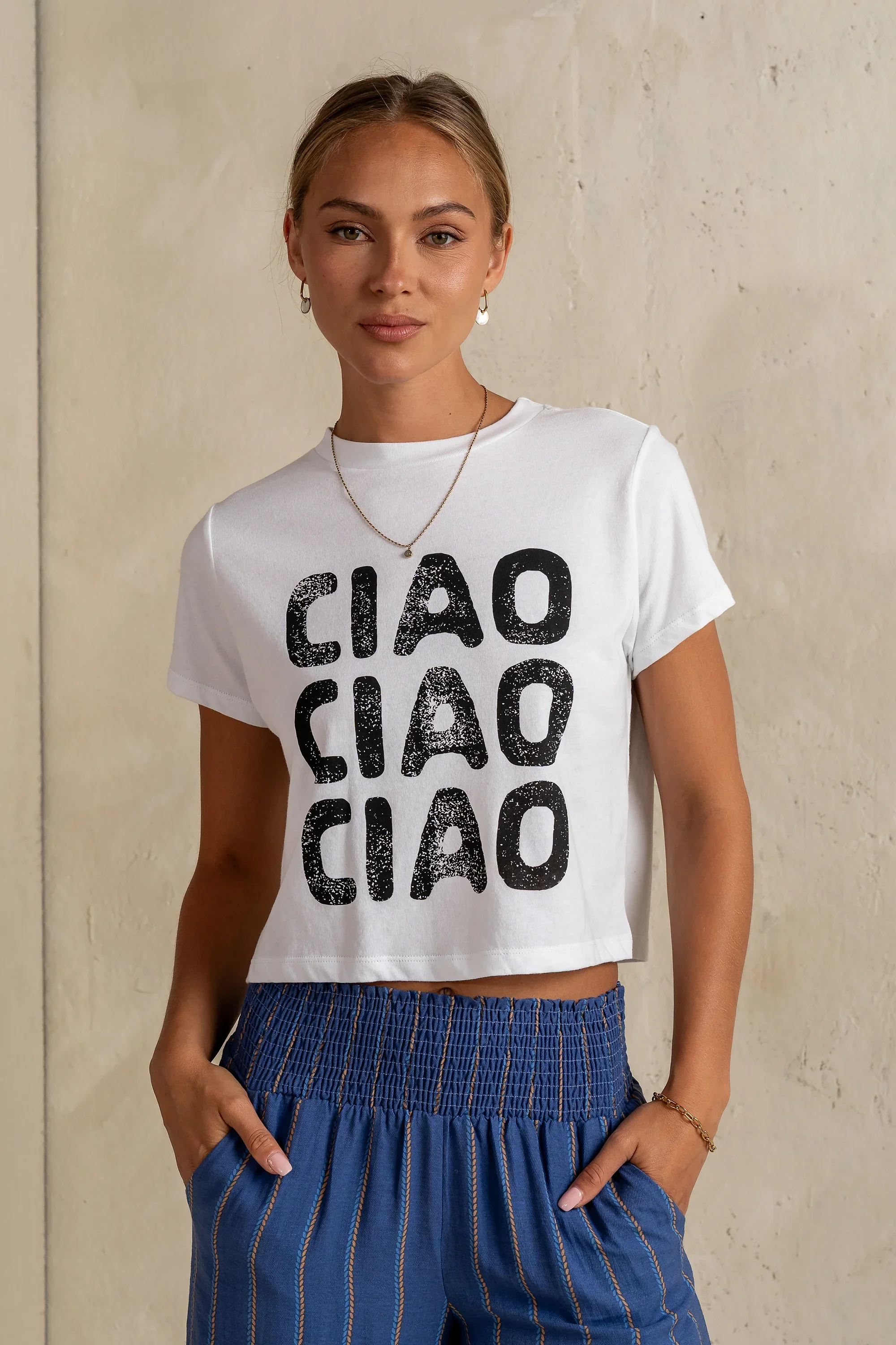 Ciao Graphic Tee in White