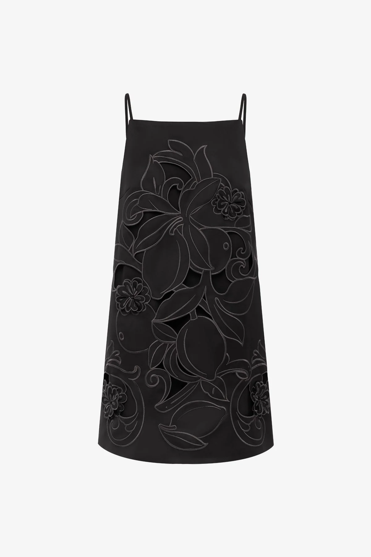 Leia Appliqué Mini Dress - Ebony