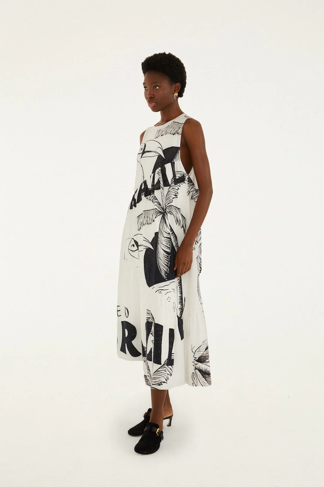 Come To Brasil Organic Cotton Patch Midi Dress
