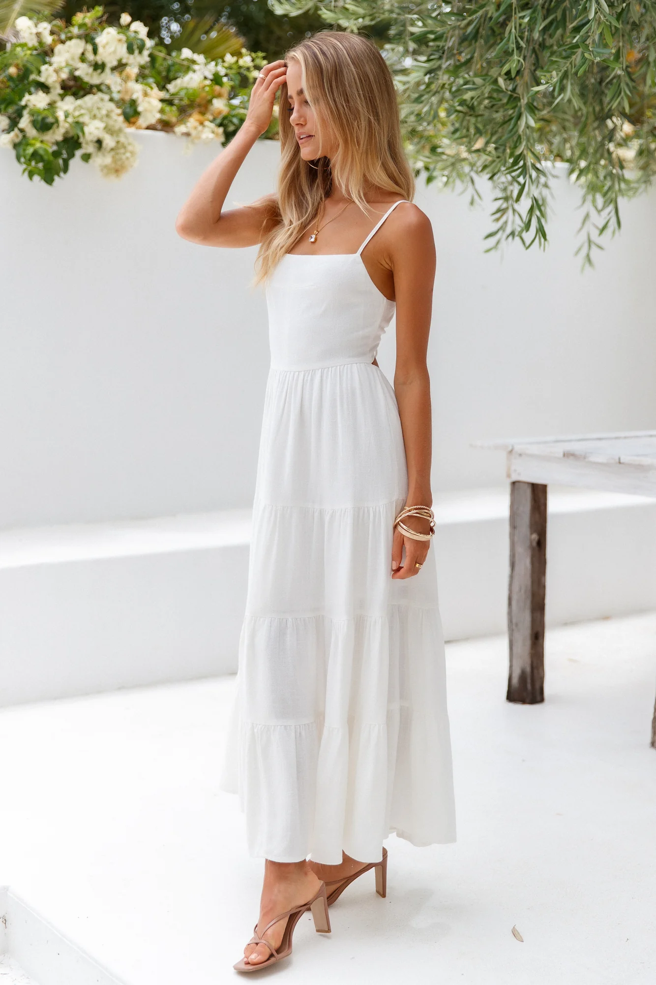 Train Into Town Midi Dress White - luluinthesky