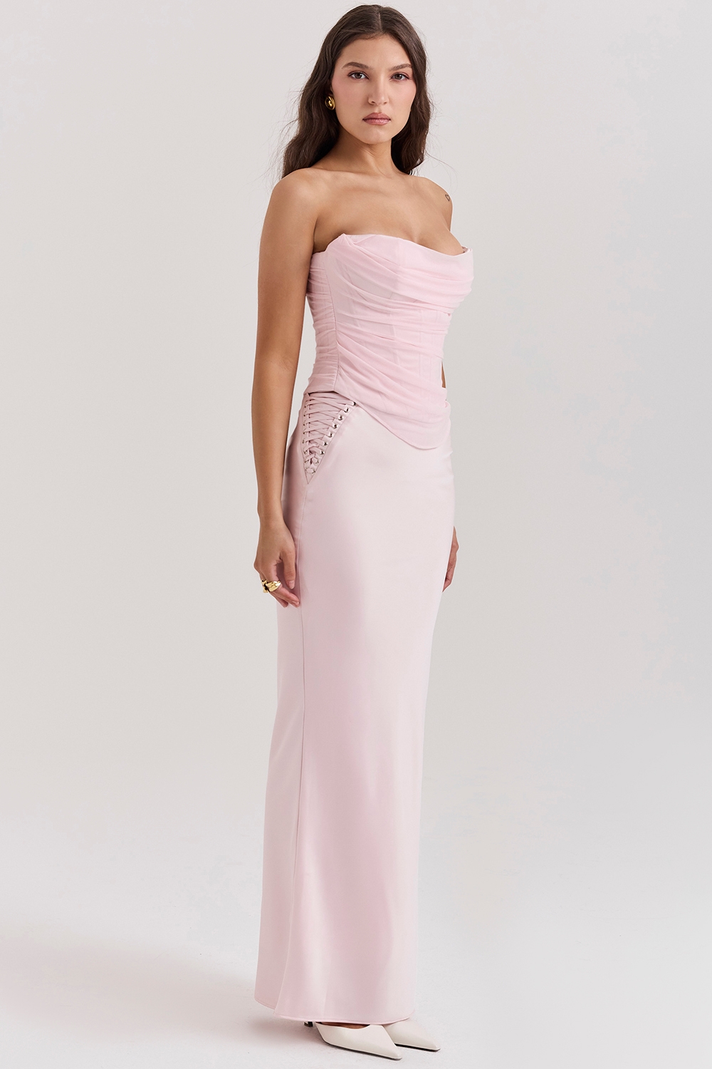 Ballerina Pink Satin Maxi Skirt