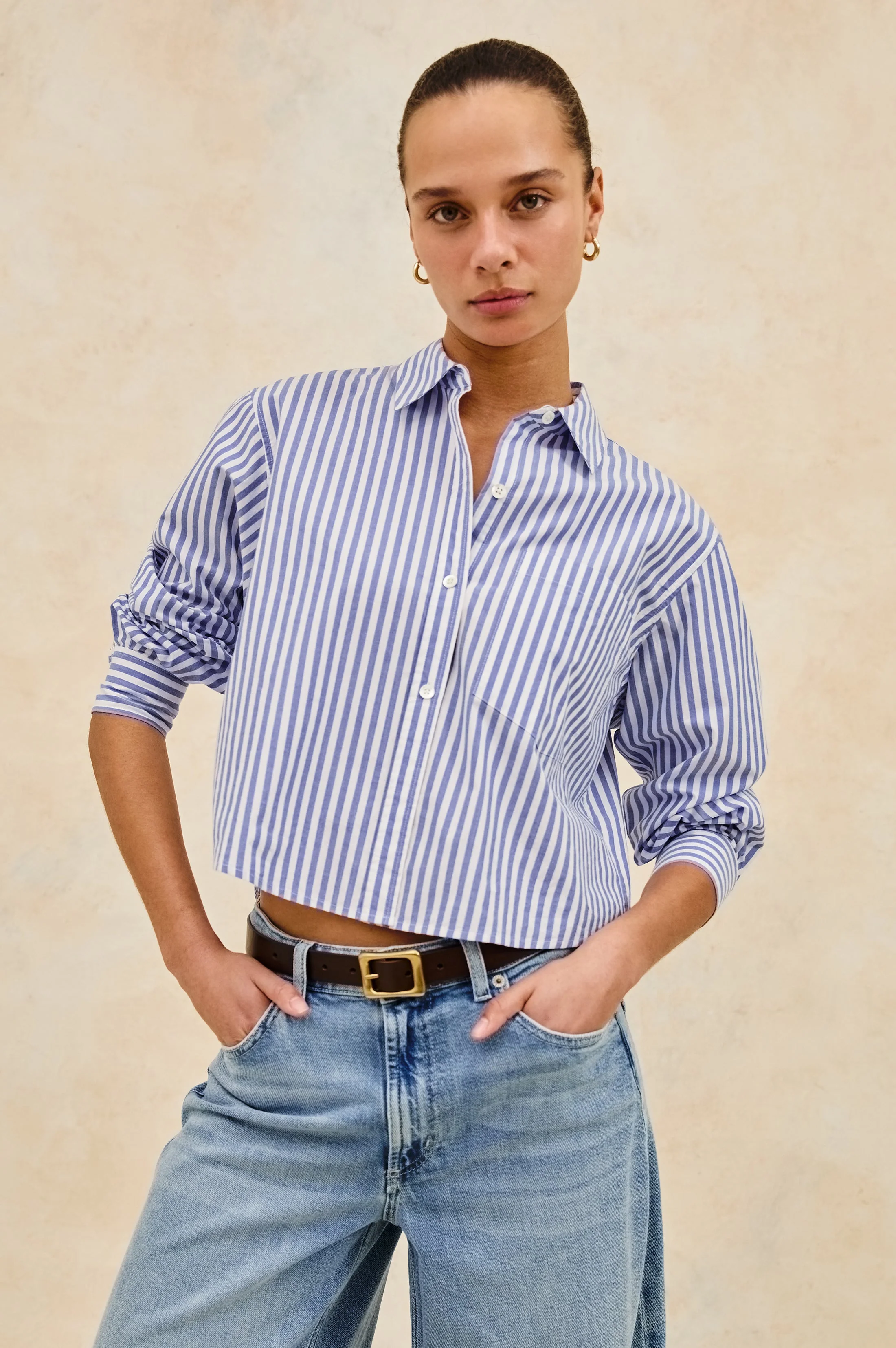 Ramy Shirt - Mariner White Stripe