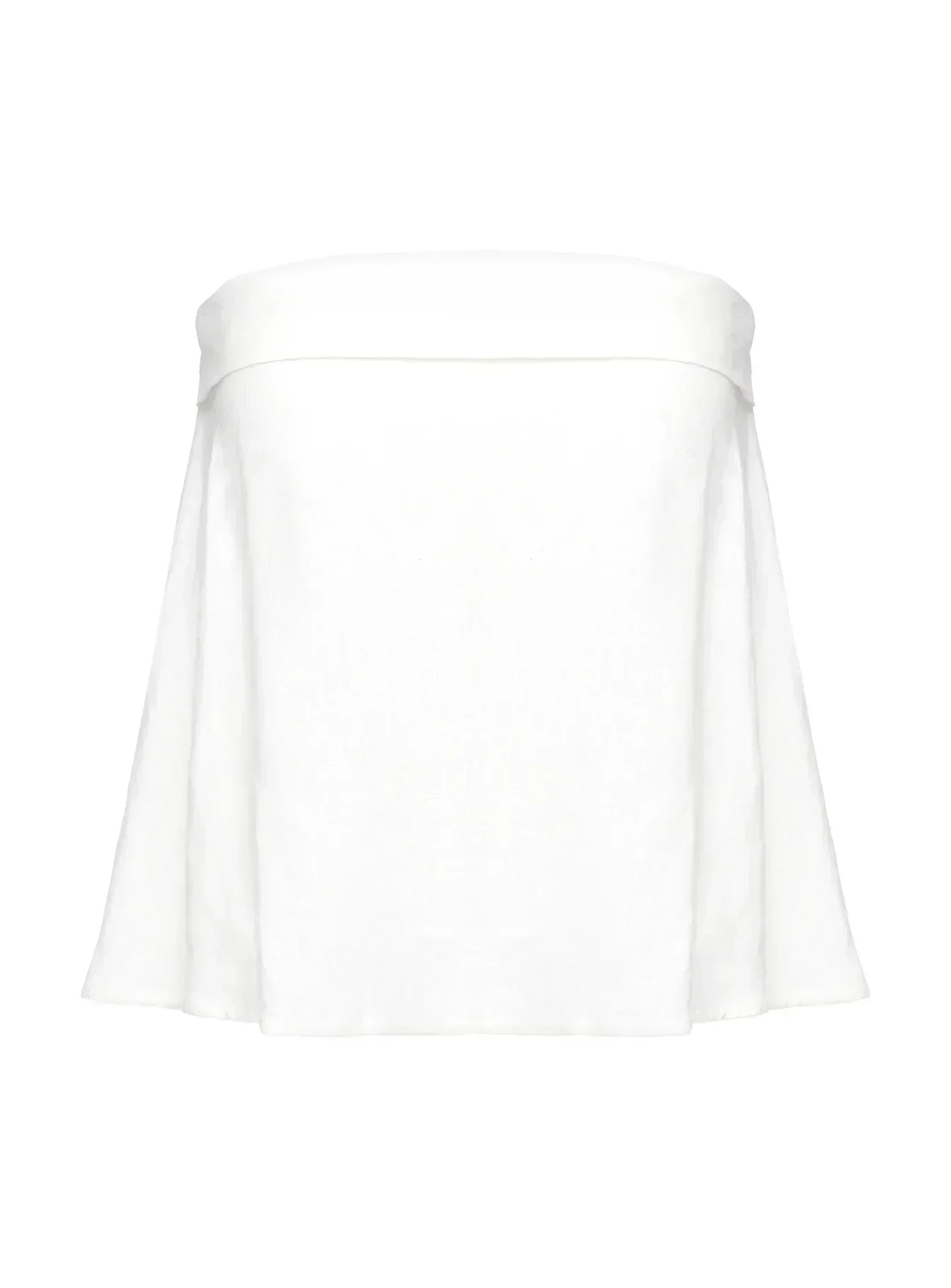 Ethel Strapless Linen Top White
