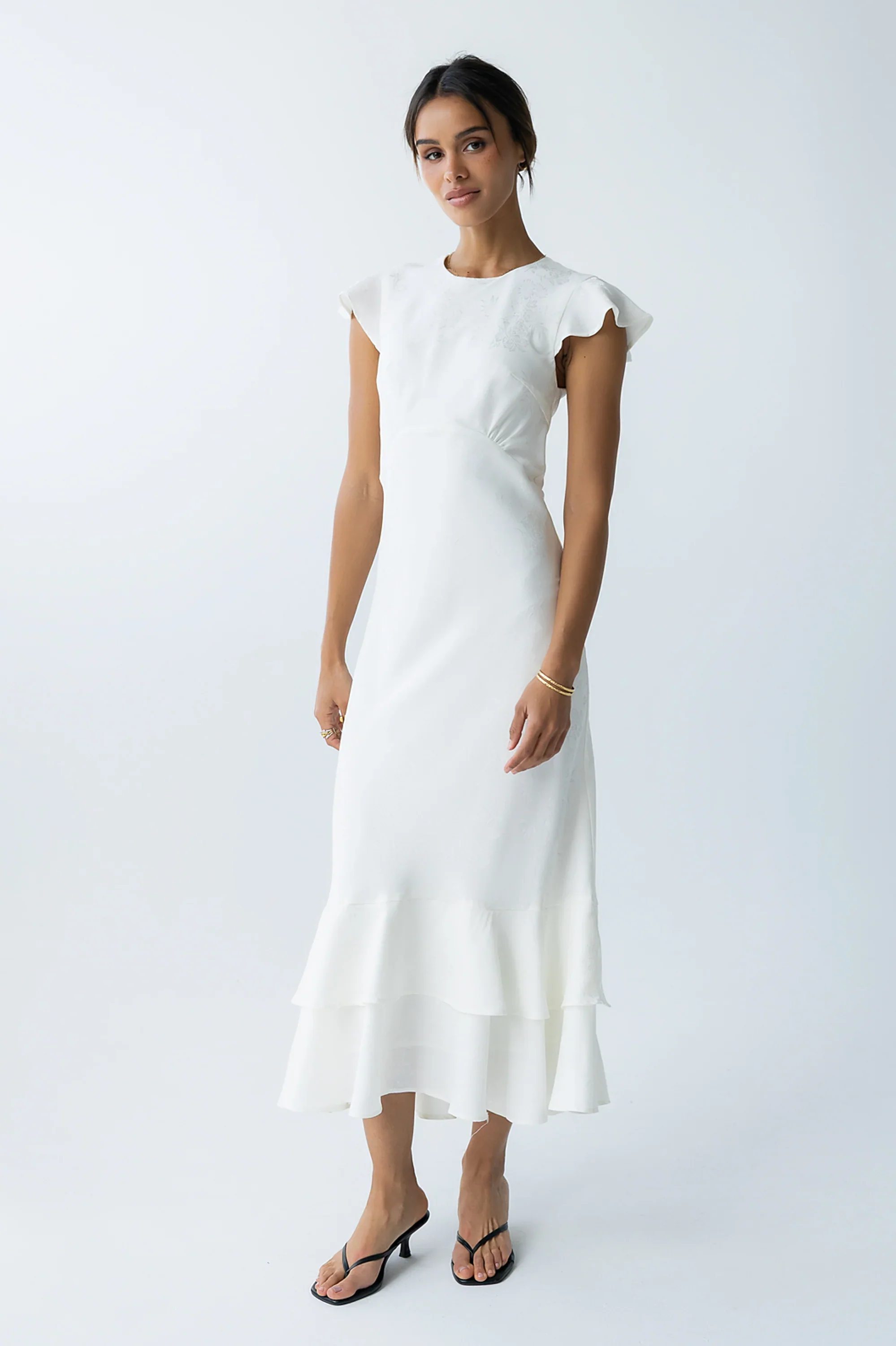 Mateo Floral Maxi Dress in Ivory