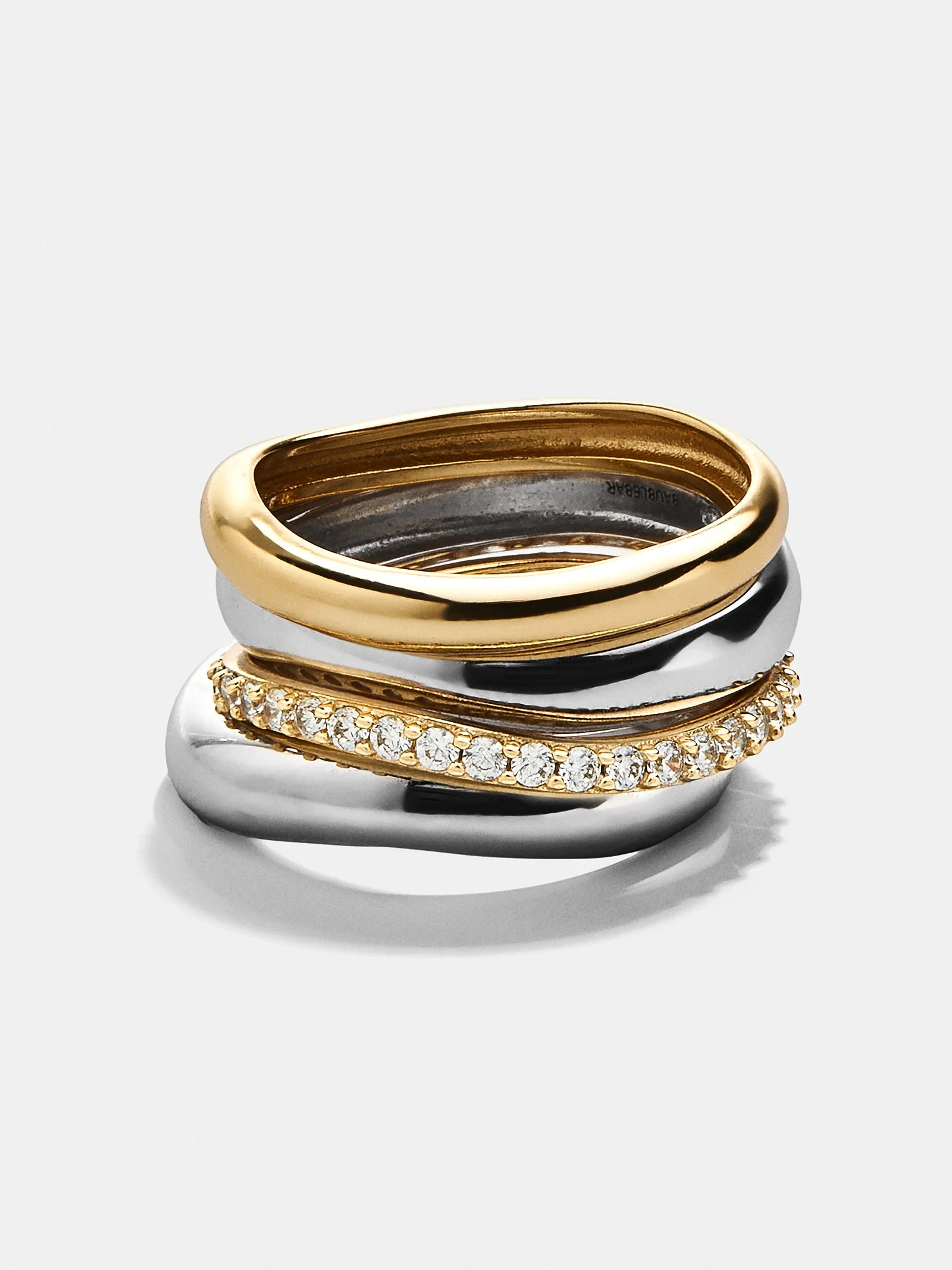 Gina 14K Gold Ring Set - Gold/Silver