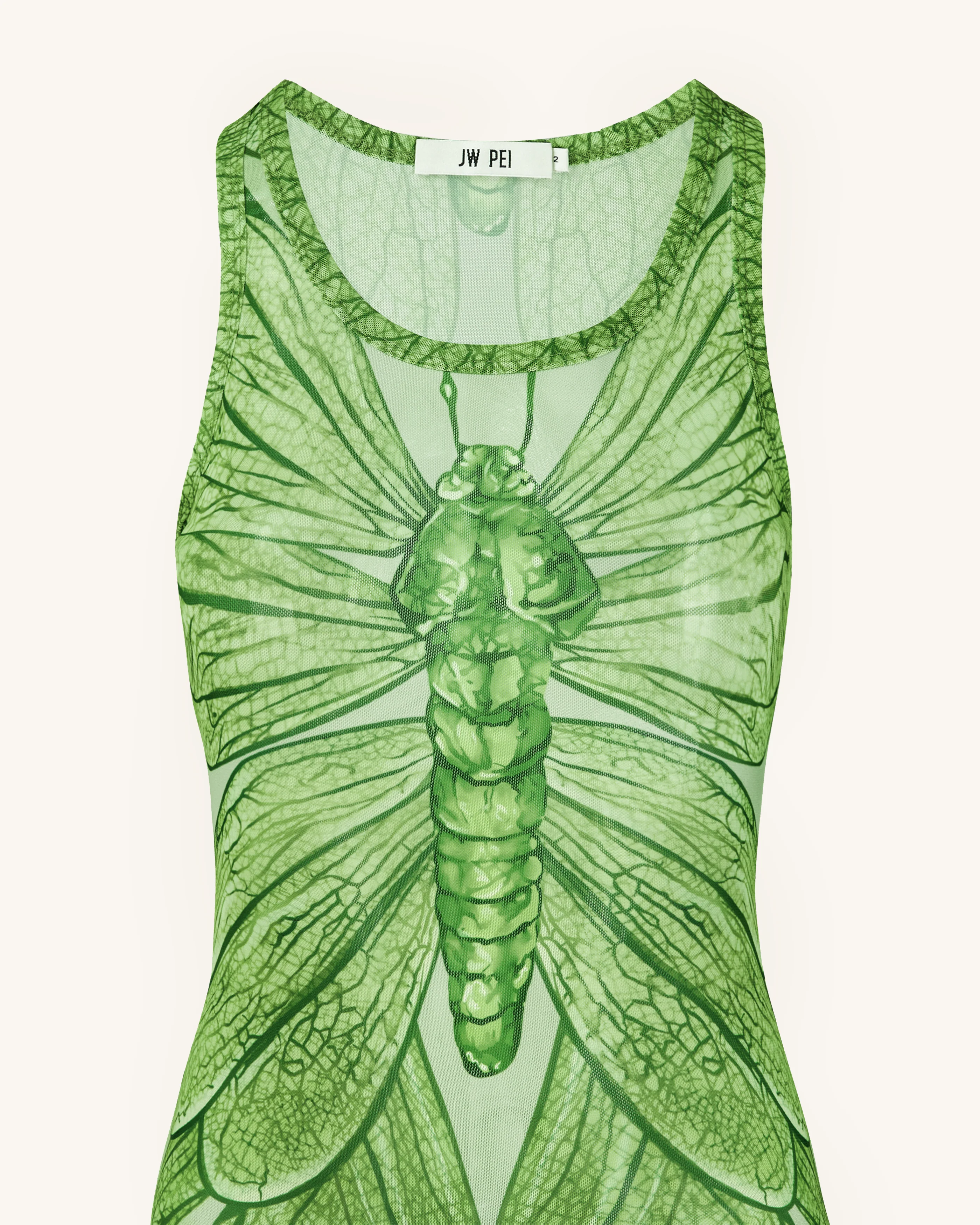 Dragonfly Axis Tank Mesh Dress - Green - FASHION NOB