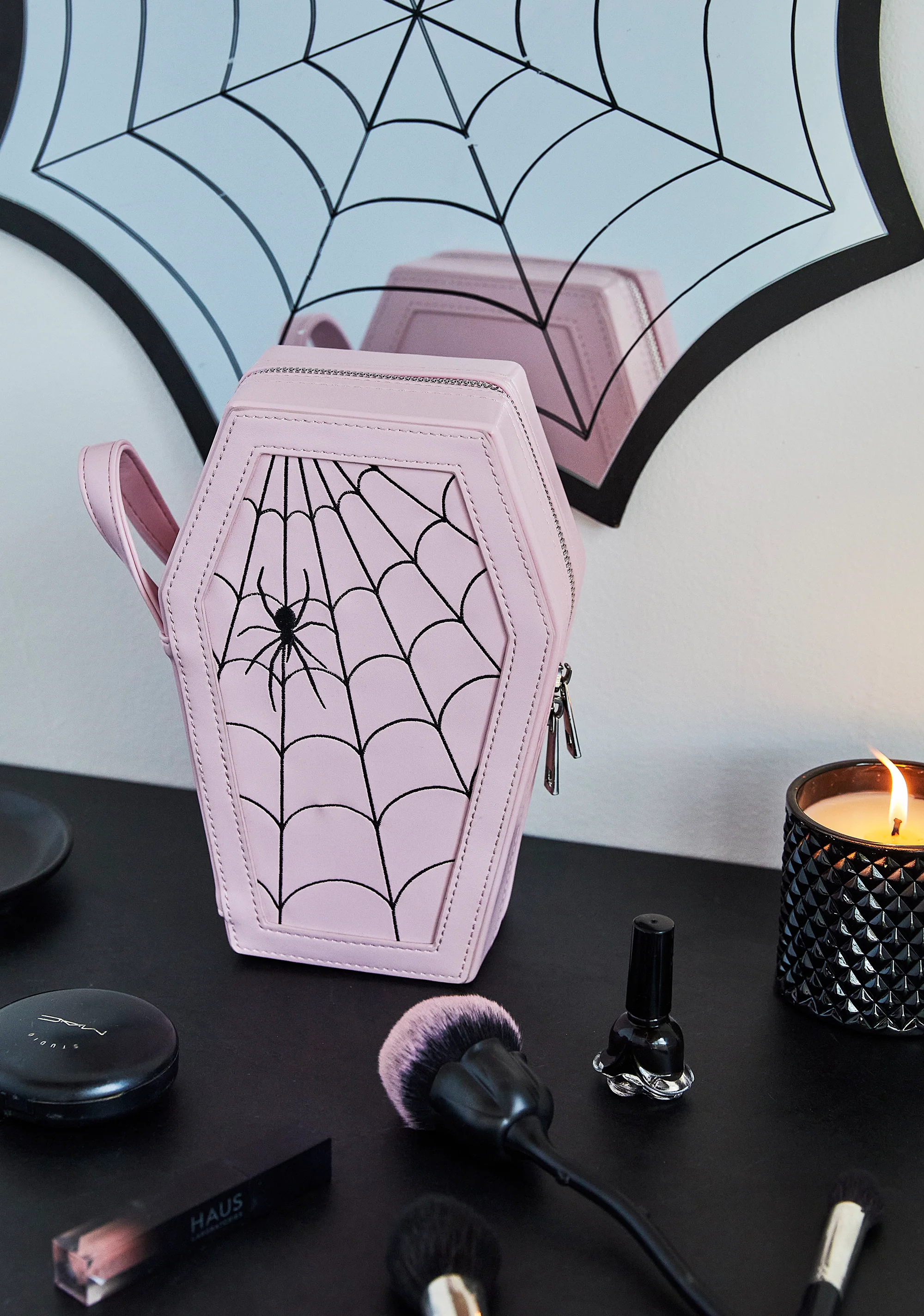 Woefully Webbed Coffin Makeup Bag