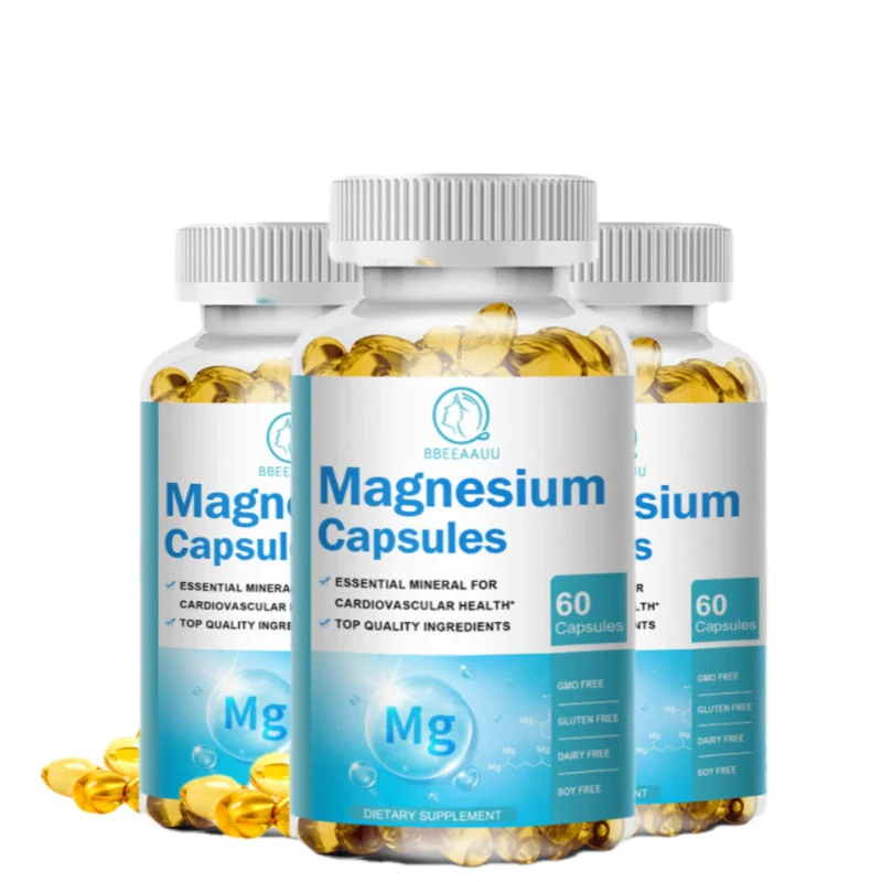BBEEAAUU Chelated Magnesium Glycinate Capsules Promotes Muscle Heart and Bone Health Help Sleep Muscle Relaxation Anxiety Relief - lemrro