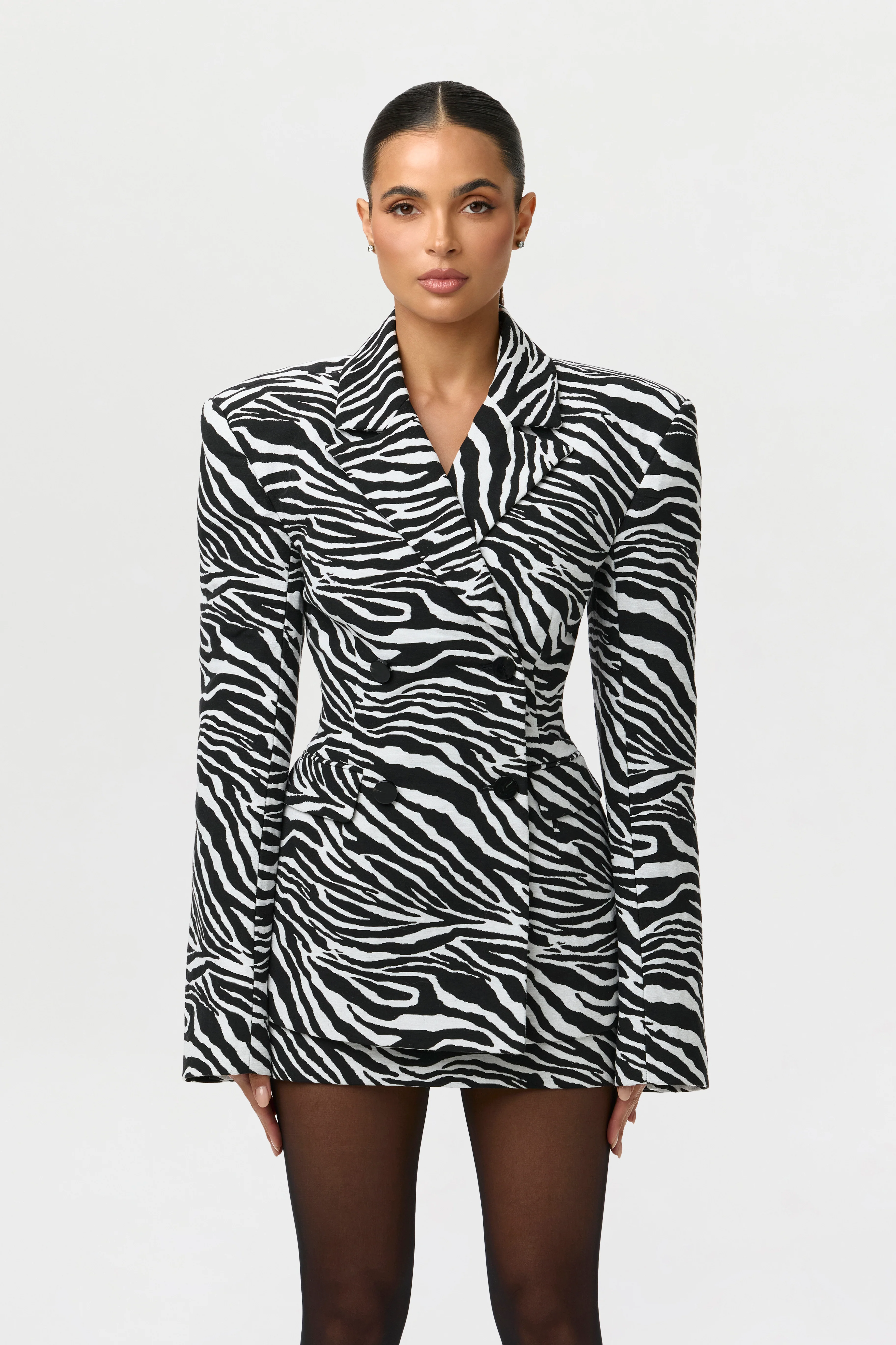 Suiting Zebra Jacquard Mini Skirt