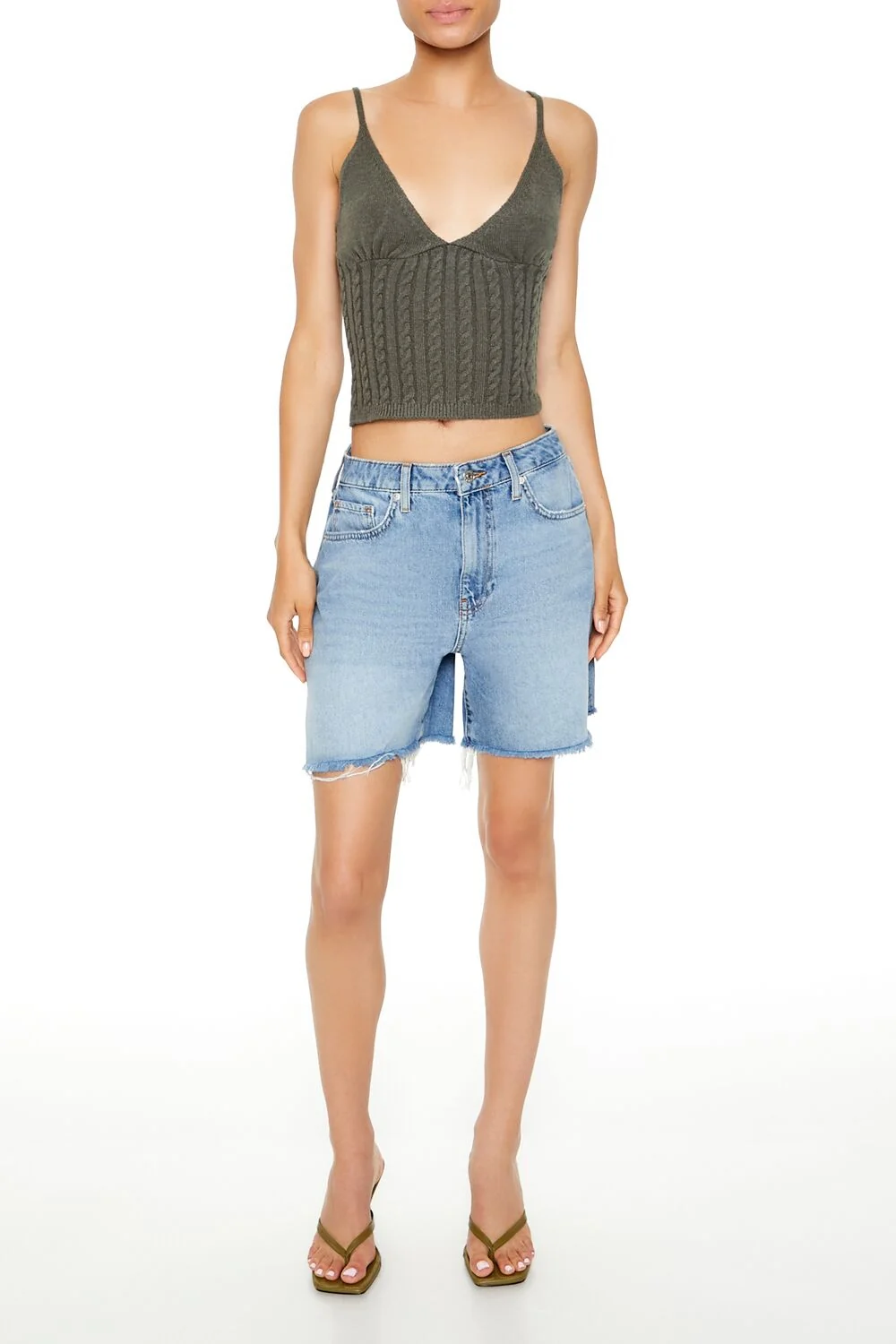 Cropped Sweater-Knit Cami