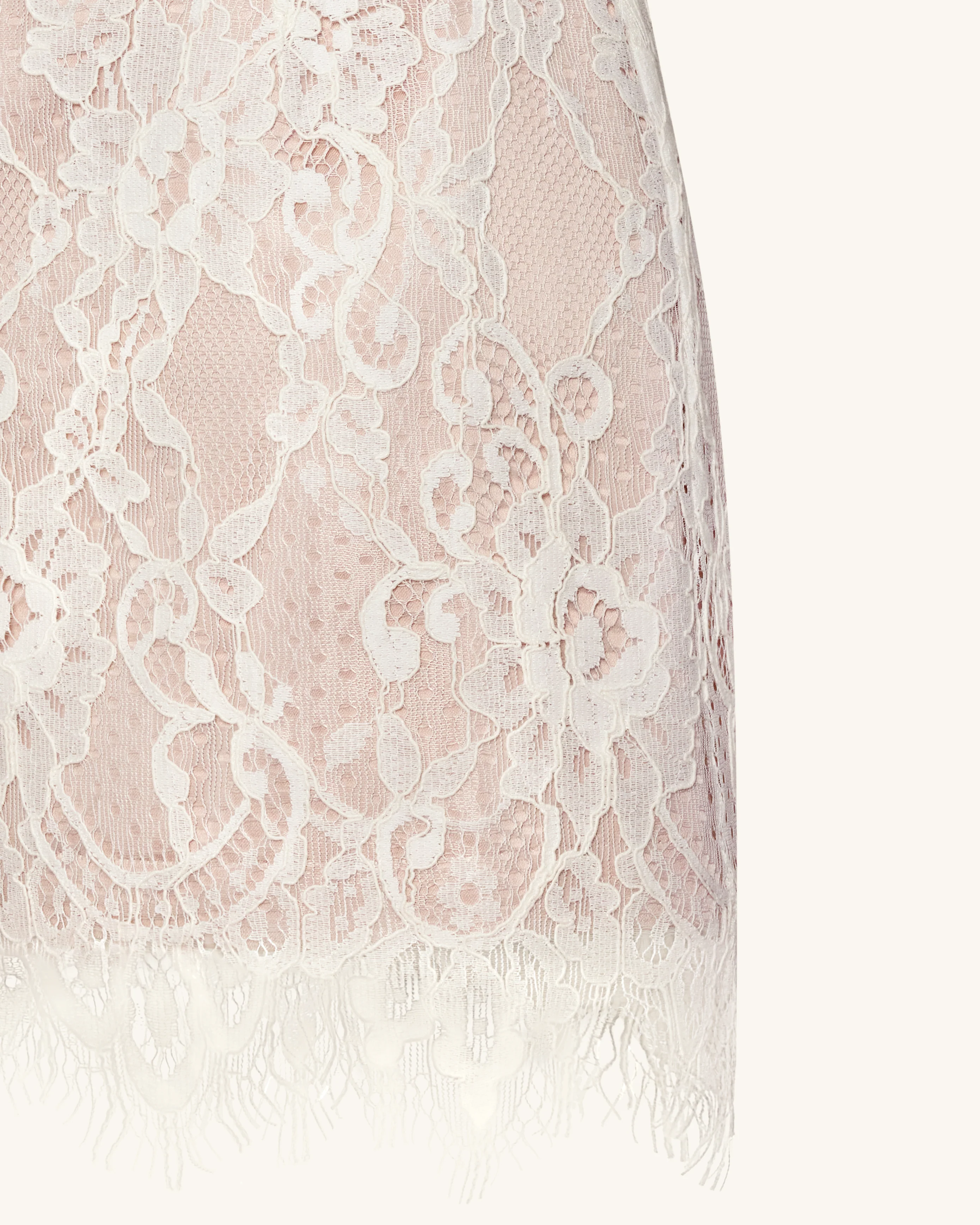 One Shoulder Lace Mini Dress - White - FASHION NOB