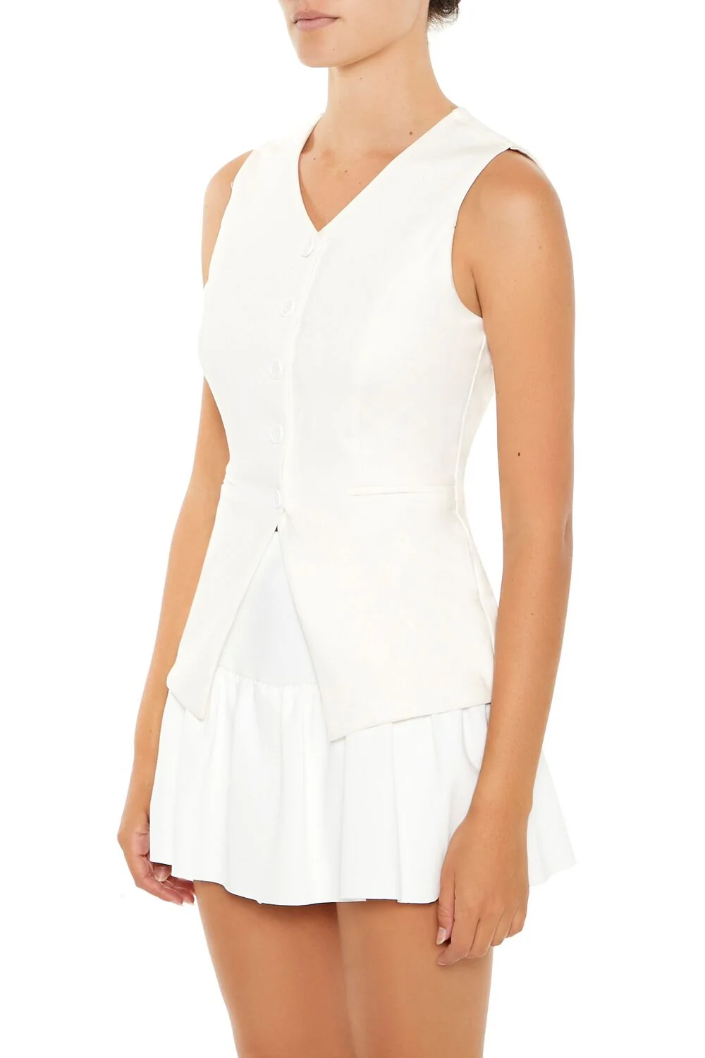 Sleeveless Button-Up Top