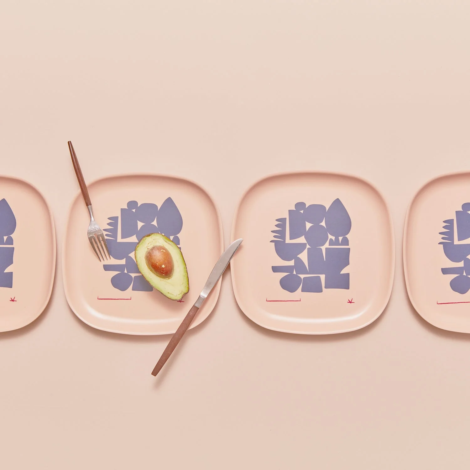 Vogeelle Illustrated Medium Plate Set - Blue Series