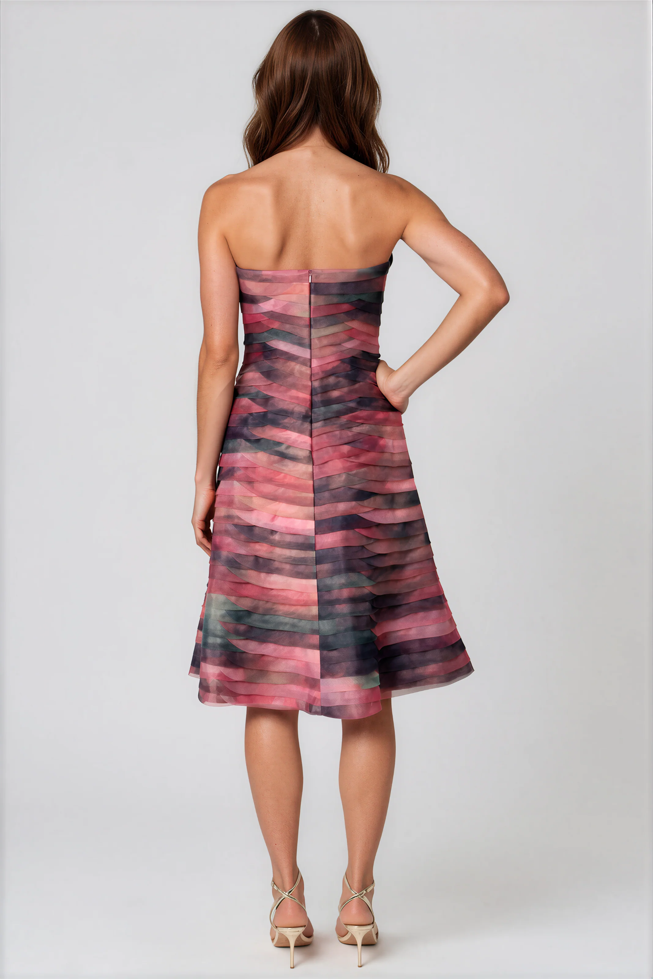 Bias Cut Fluted Organza Cocktail
