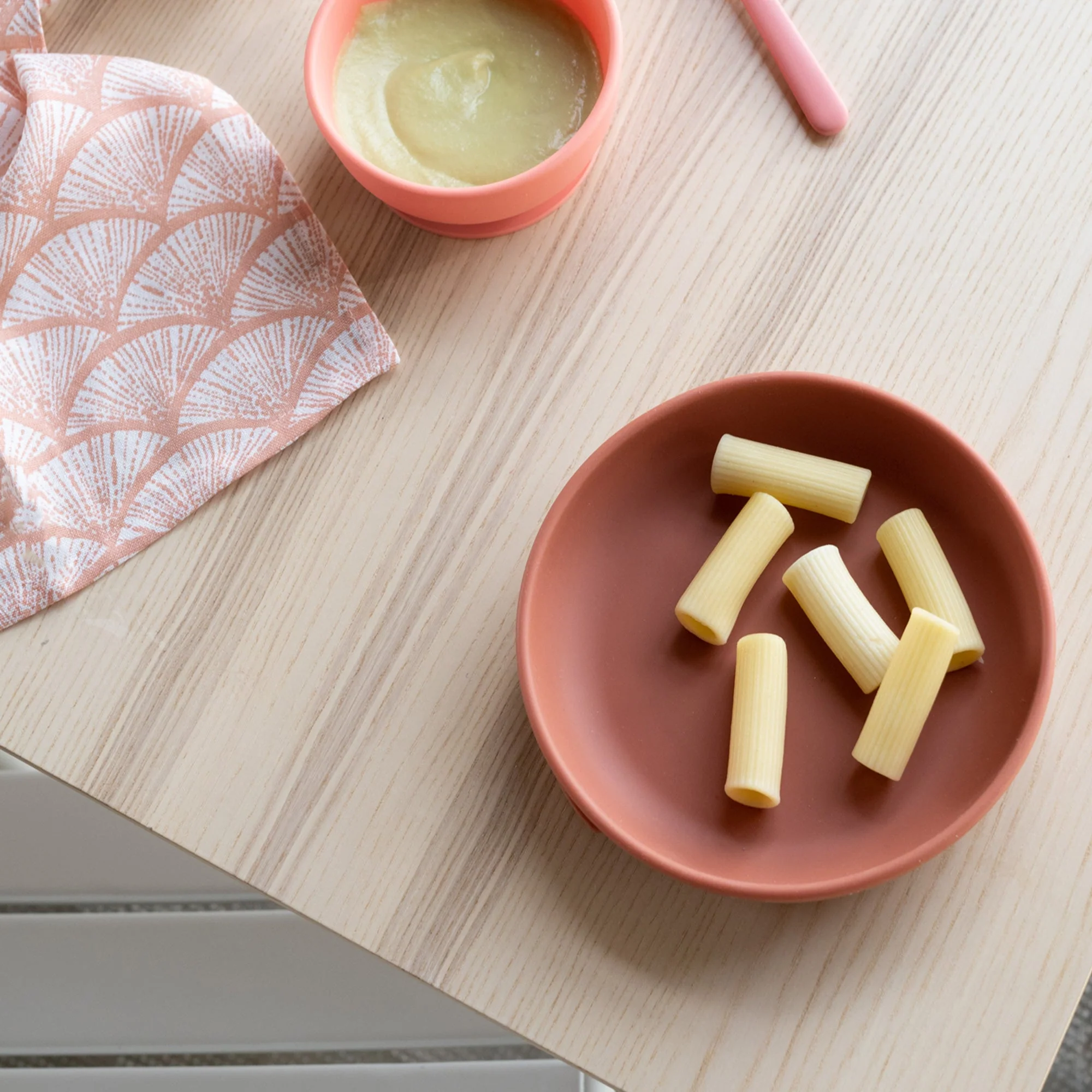 Vogeelle Silicone Suction Baby Plate Set - Blush / Terracotta
