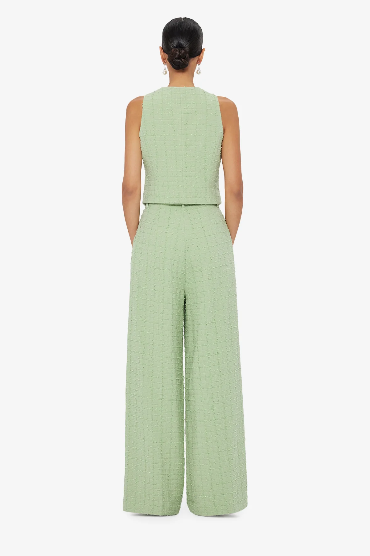 Anna-May Tweed Vest - Caledon Green