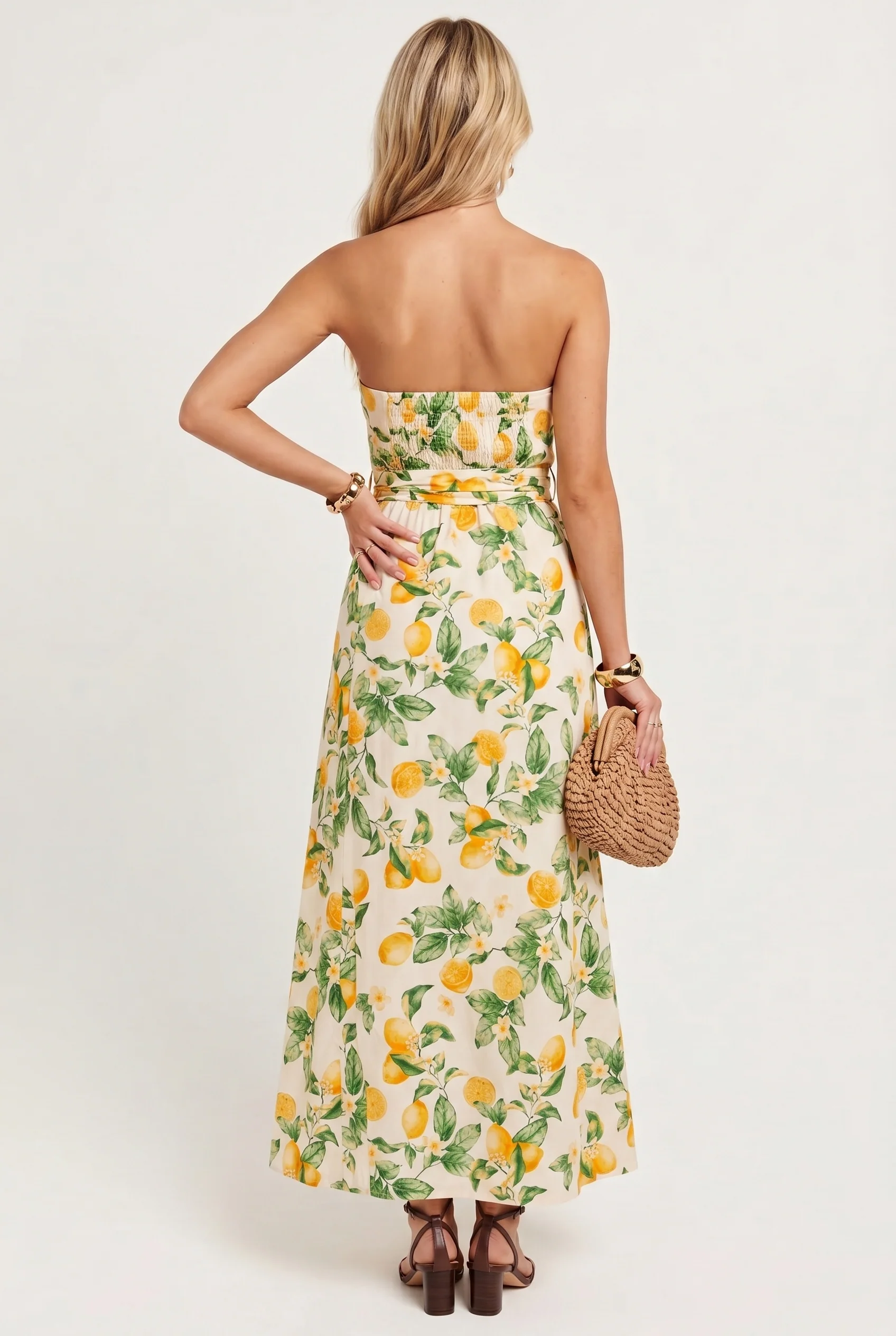 Villa Citrus Belted Maxi Dress