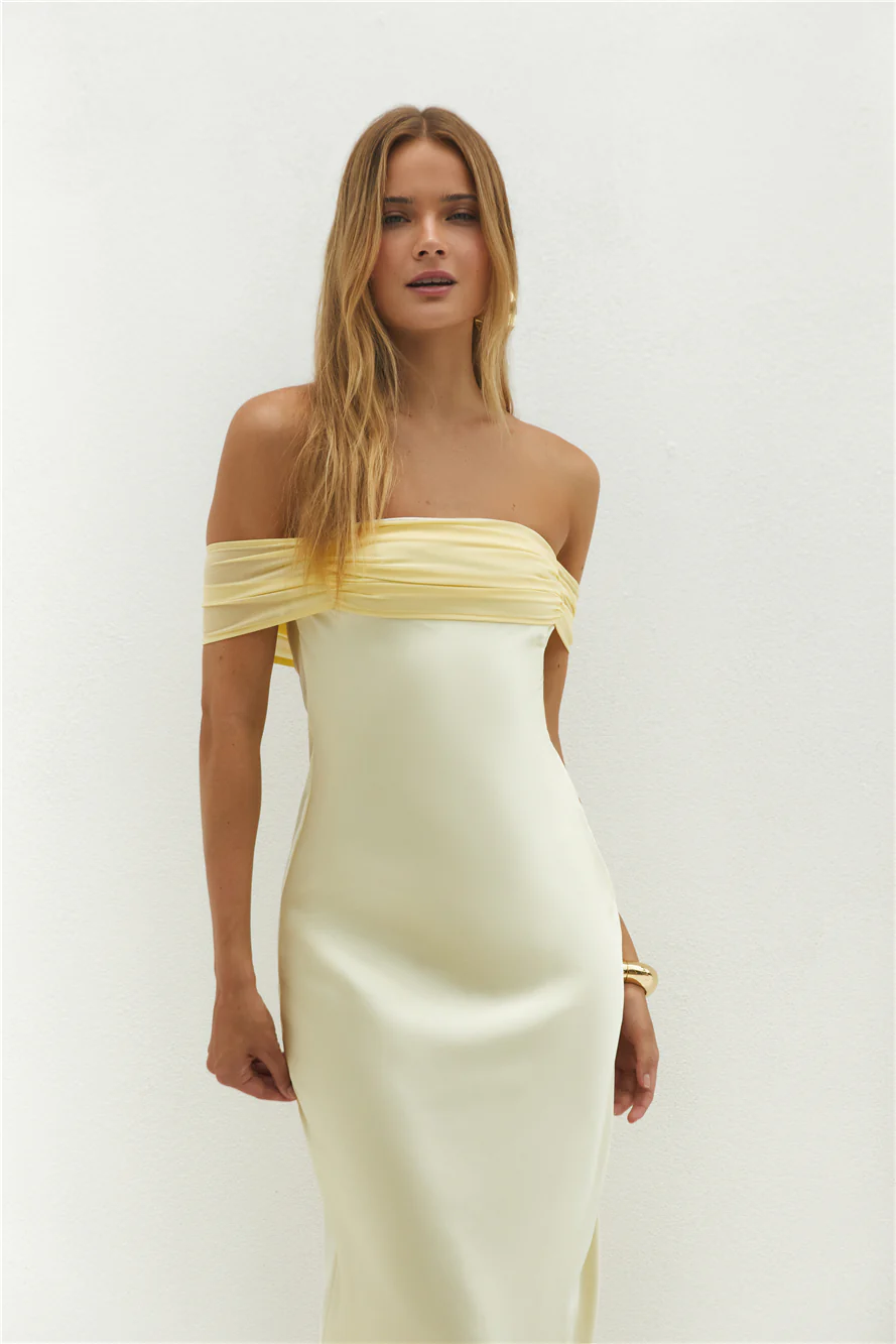 Cleo Cove Strapless Maxi Dress Butter Yellow - luluinthesky