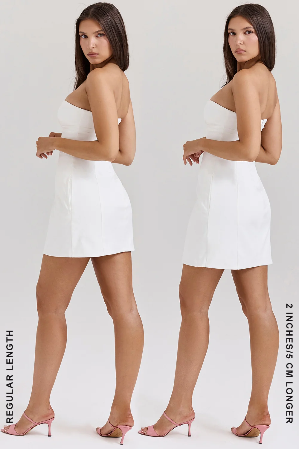white strapless twill mini dress - luluinthesky