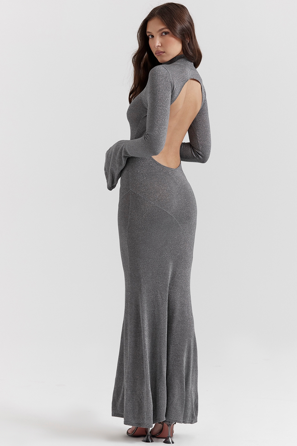 Steel Metallic Maxi Dress