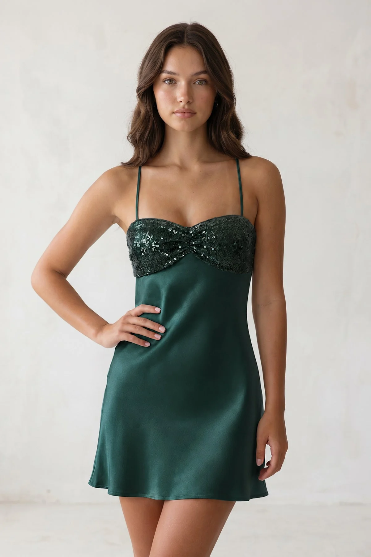 Sky Blue Spaghetti Straps Sheath Satin Homecoming Dress With Sequins
