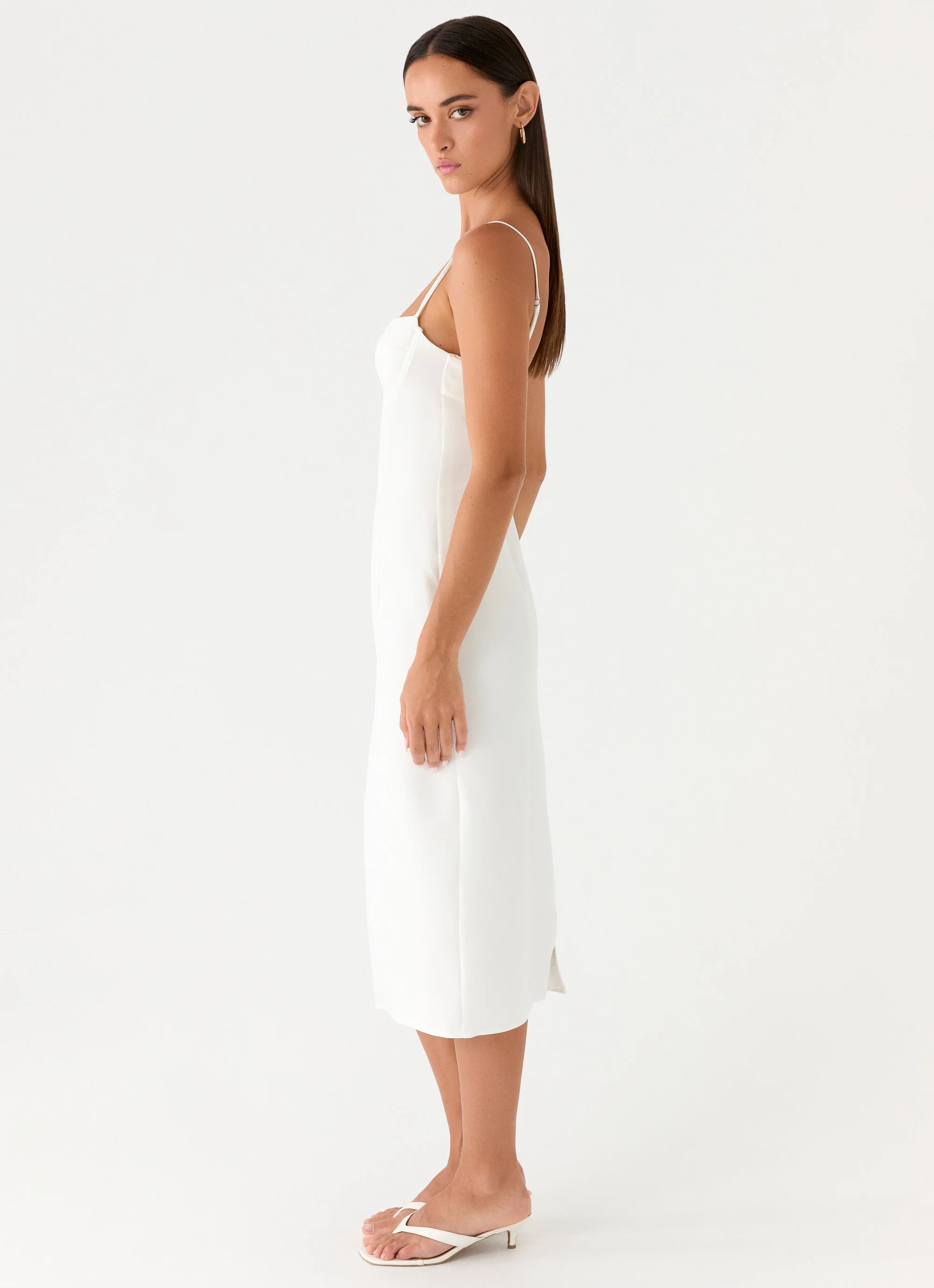 Asling Bustier Midi Dress - White