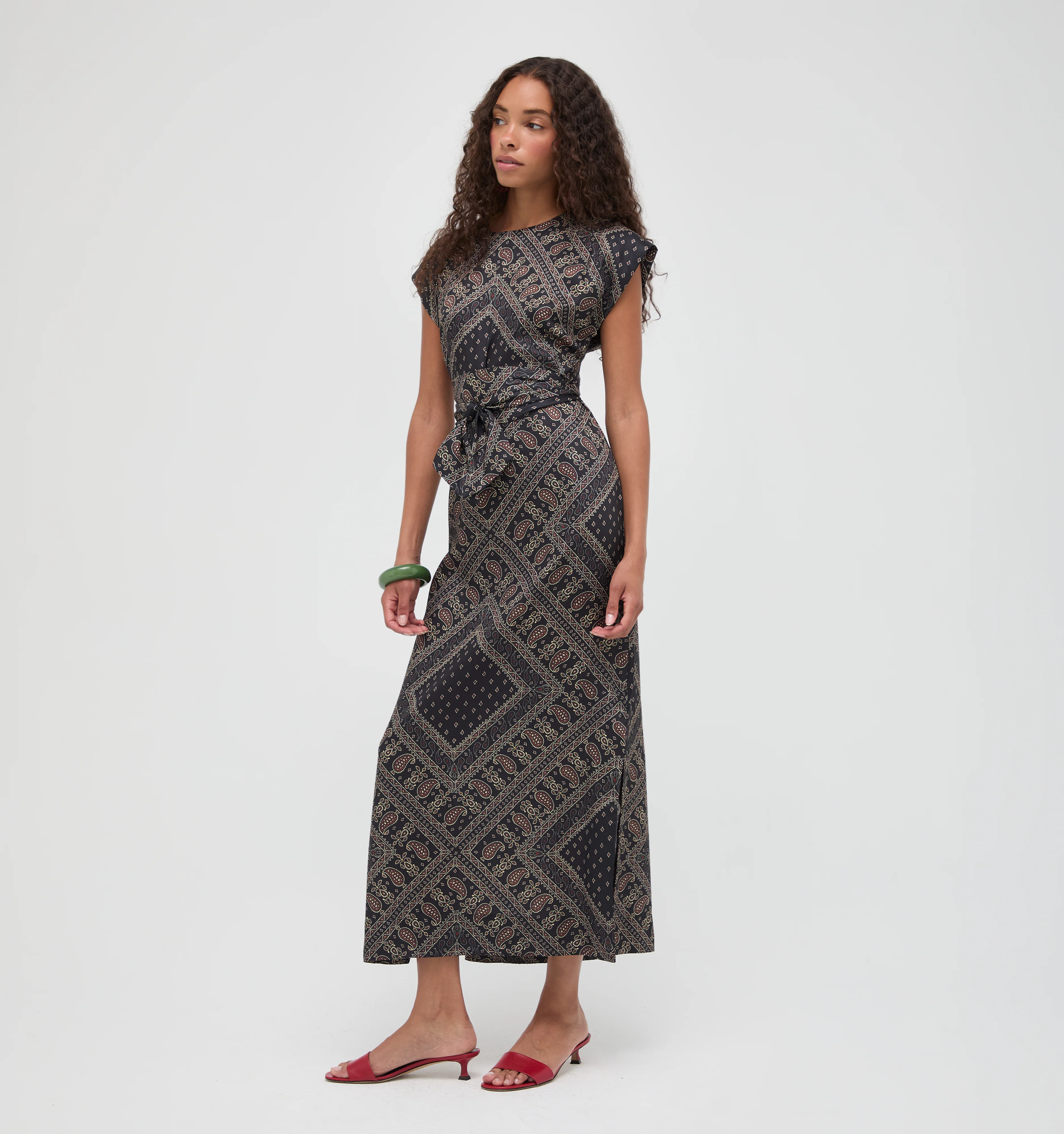 The Dris Dress - Carnaby Scarf Black