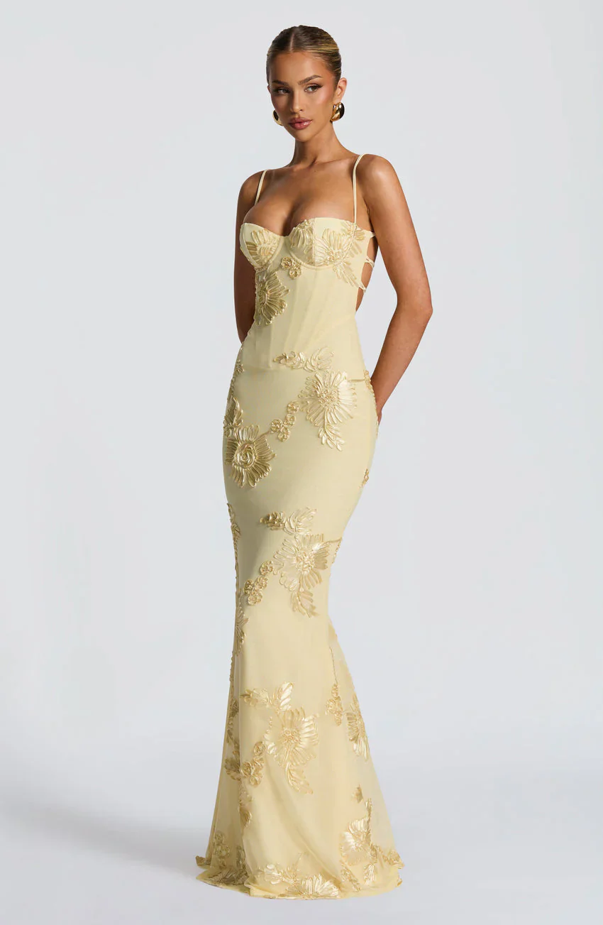 Nefertiti Maxi Dress - Lemon - luluinthesky