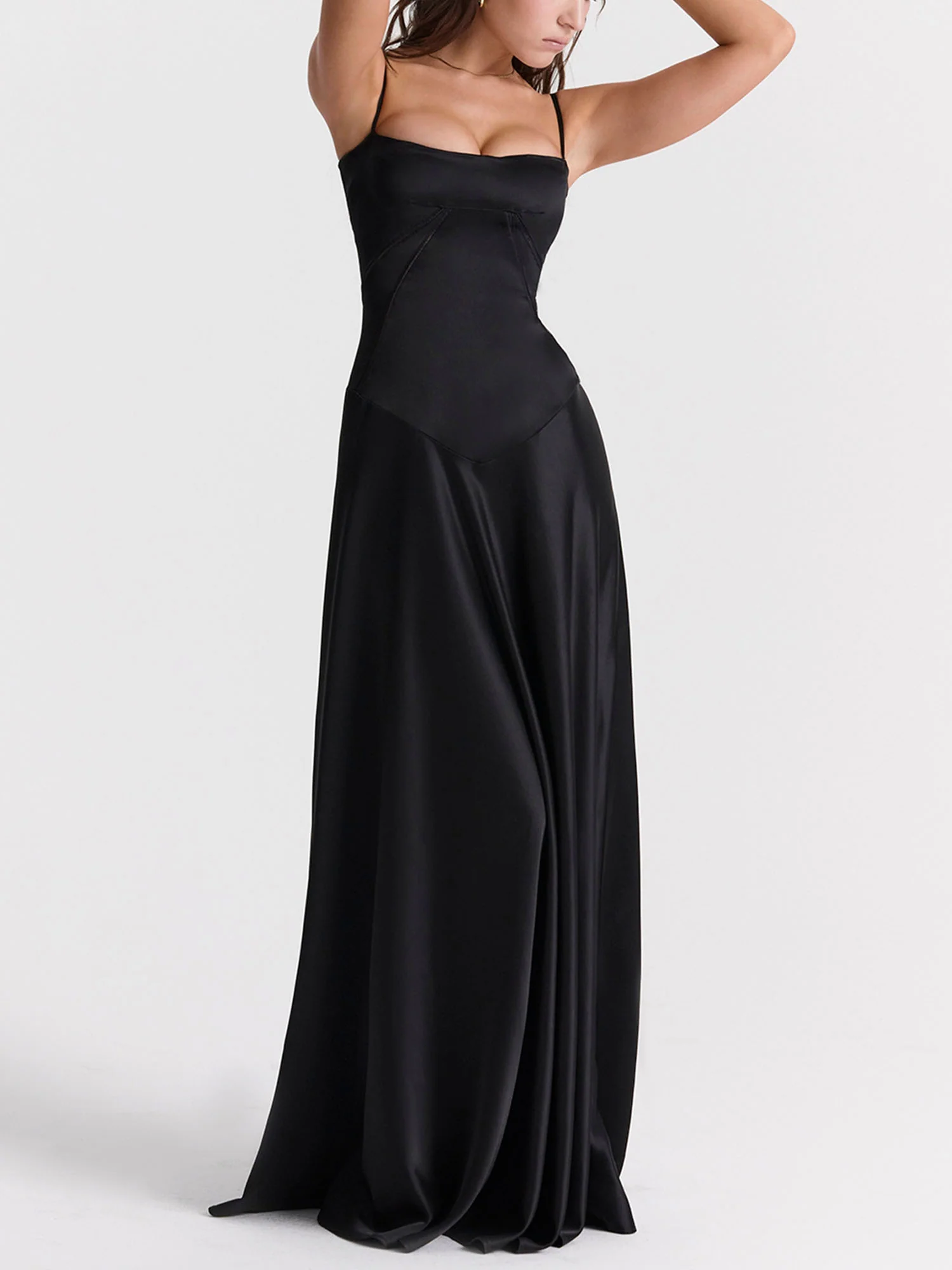 Black Spaghetti Strap Maxi Dress
