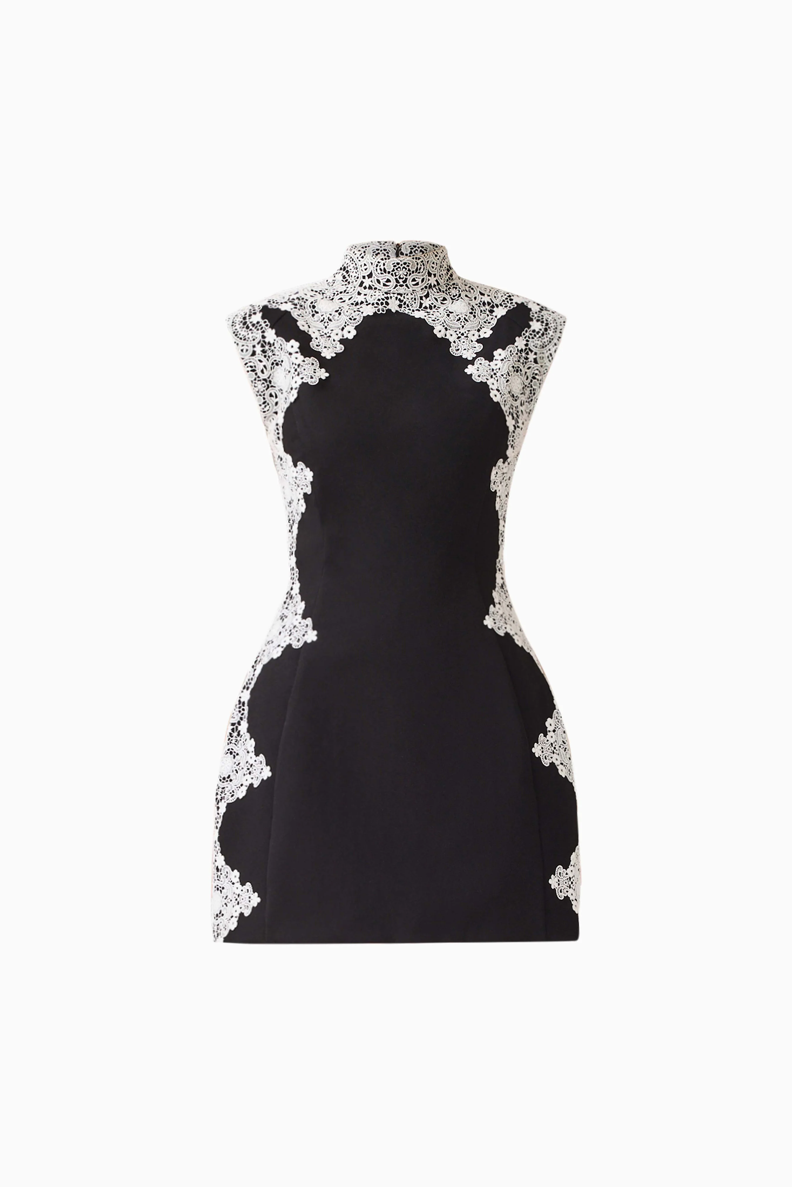 Elysia Lace Mini Dress in Black