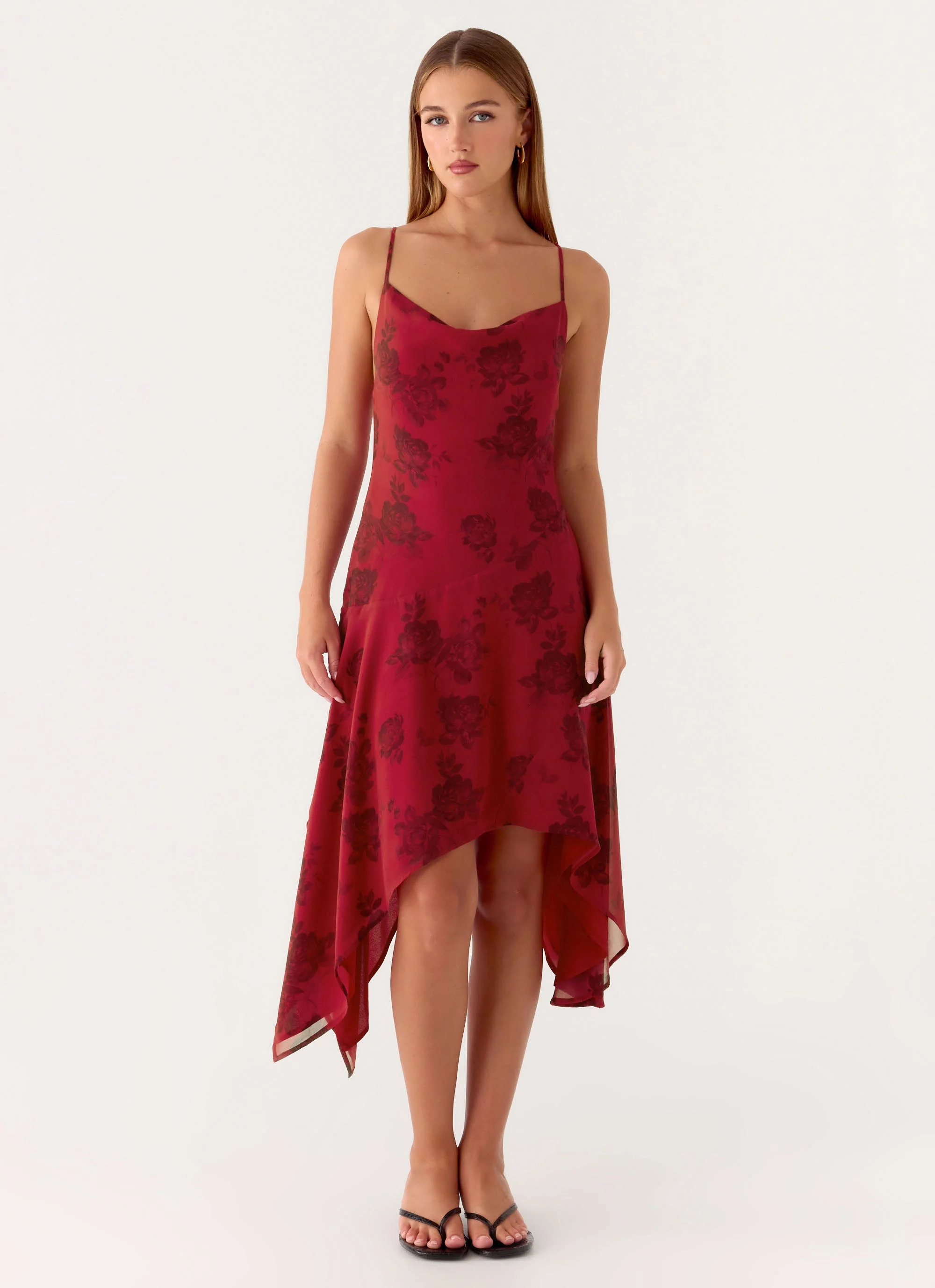 Jasiel Midi Dress - Cherry Rose - luluinthesky
