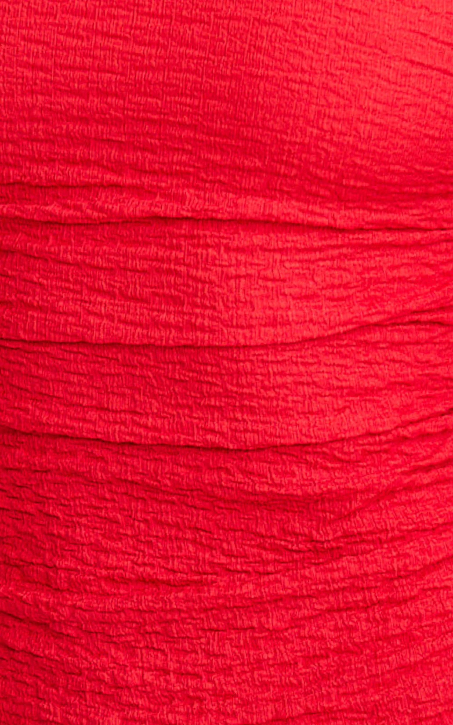 Aleks Midi Dress - High Neck Bodycon Dress in Red