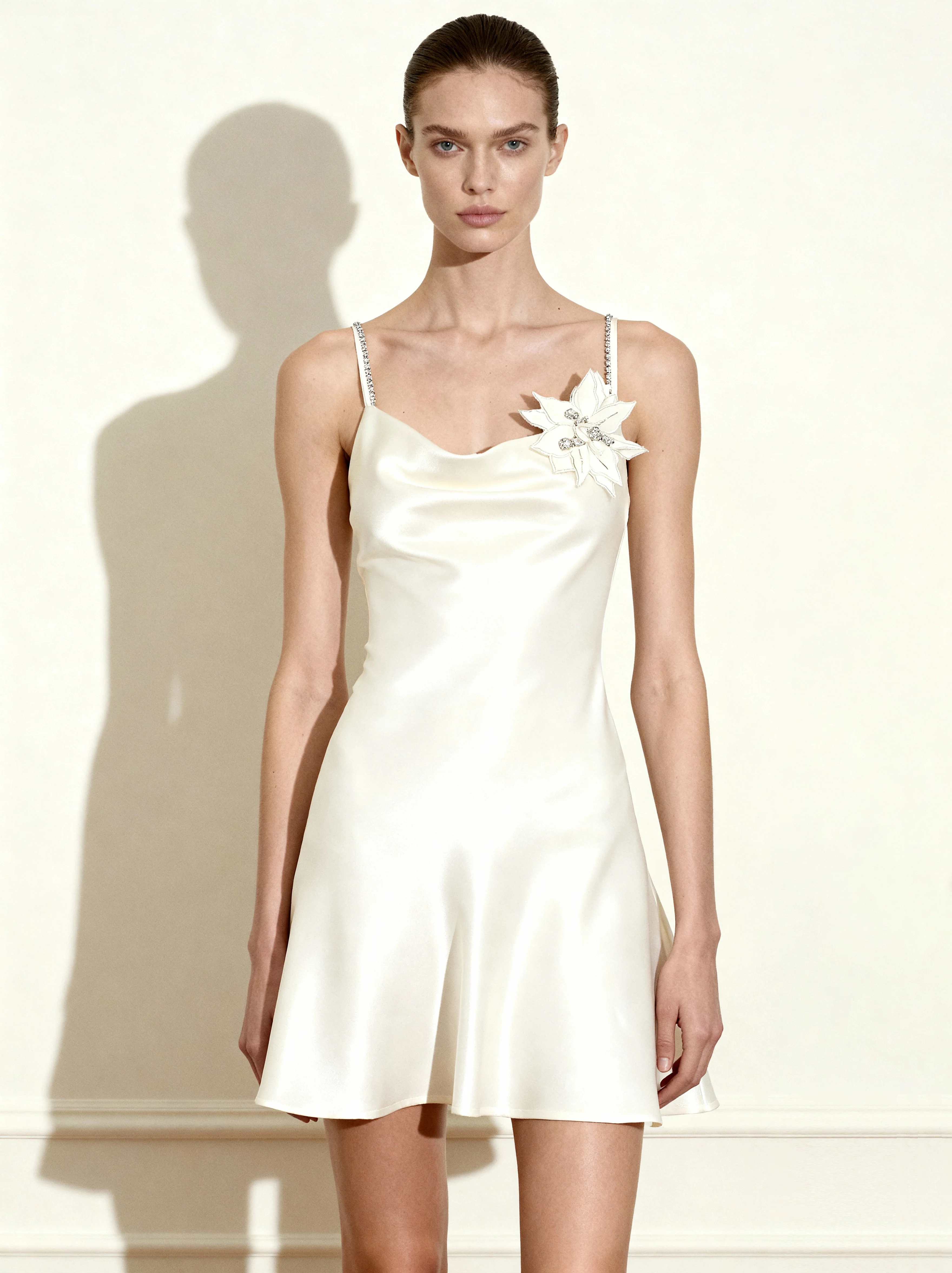 Crystal Flora Slip - White