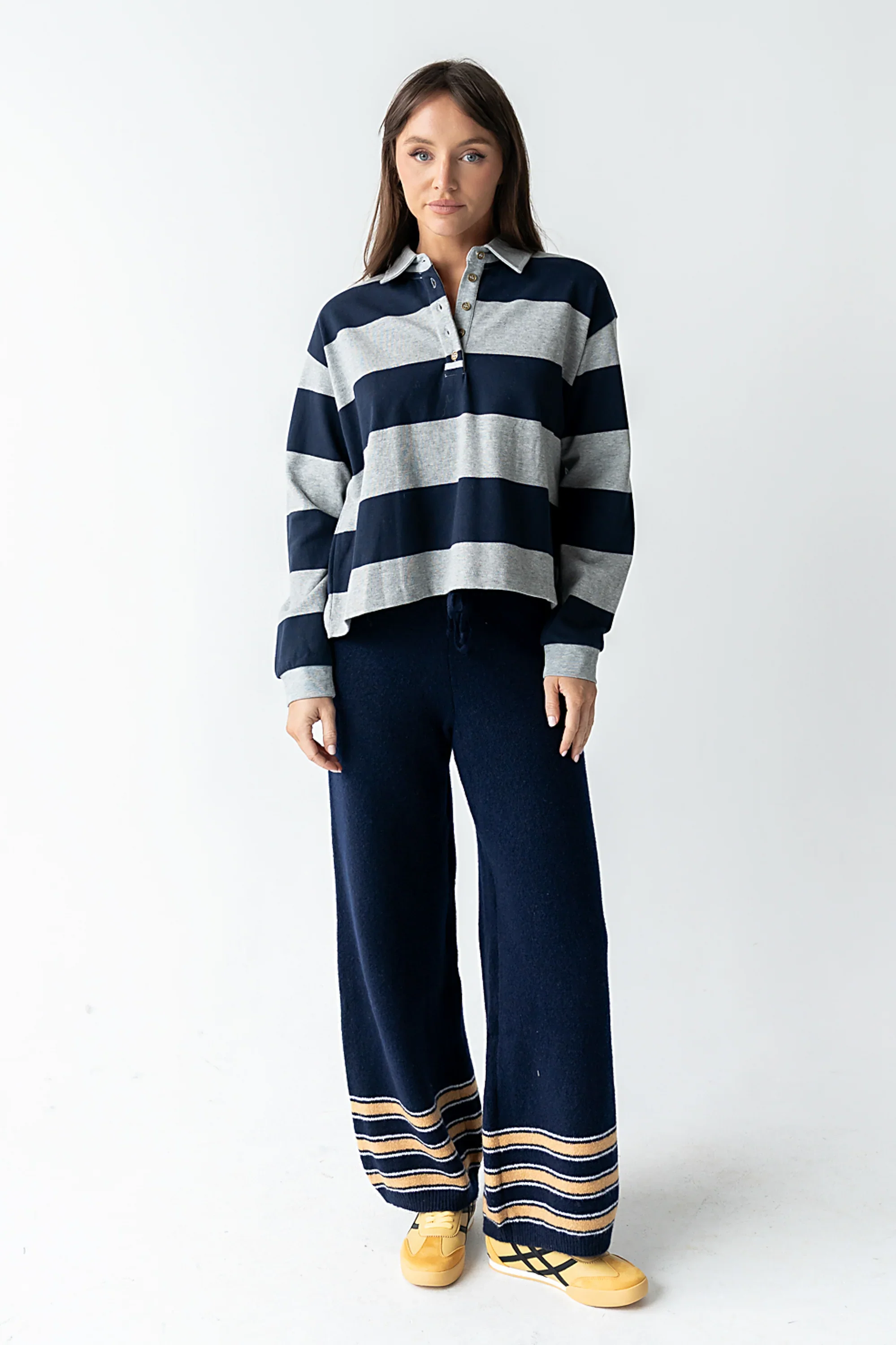 Kaysen Striped Top in Navy