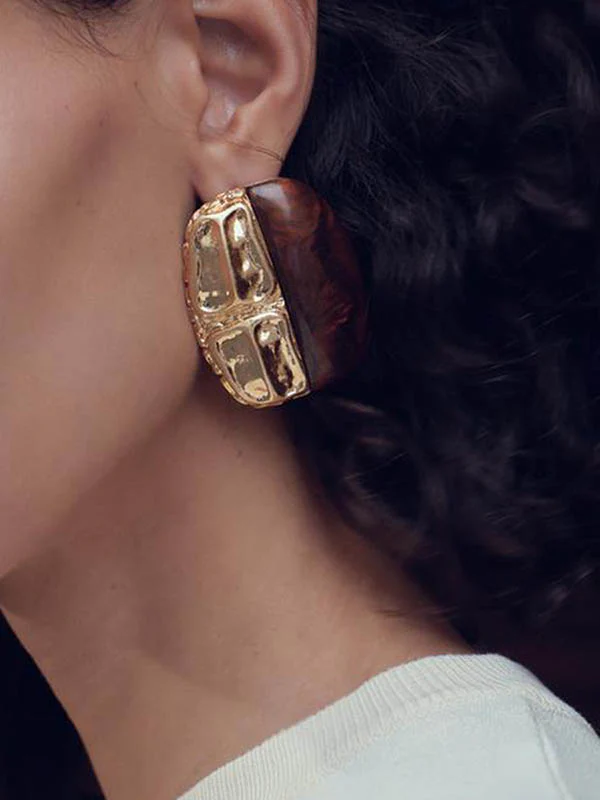 Geometric Split-Joint Drop Earrings