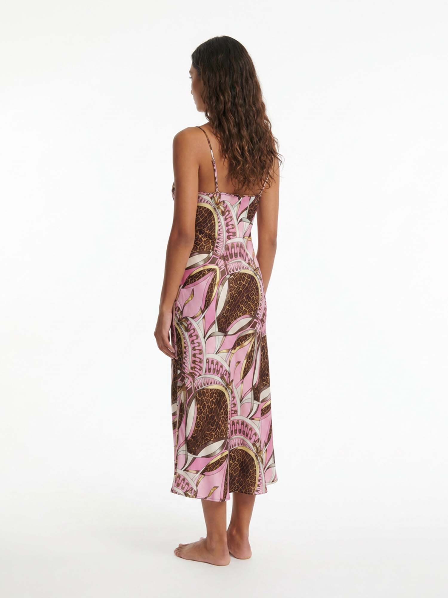 Soft Pattern Slip Midi Dress