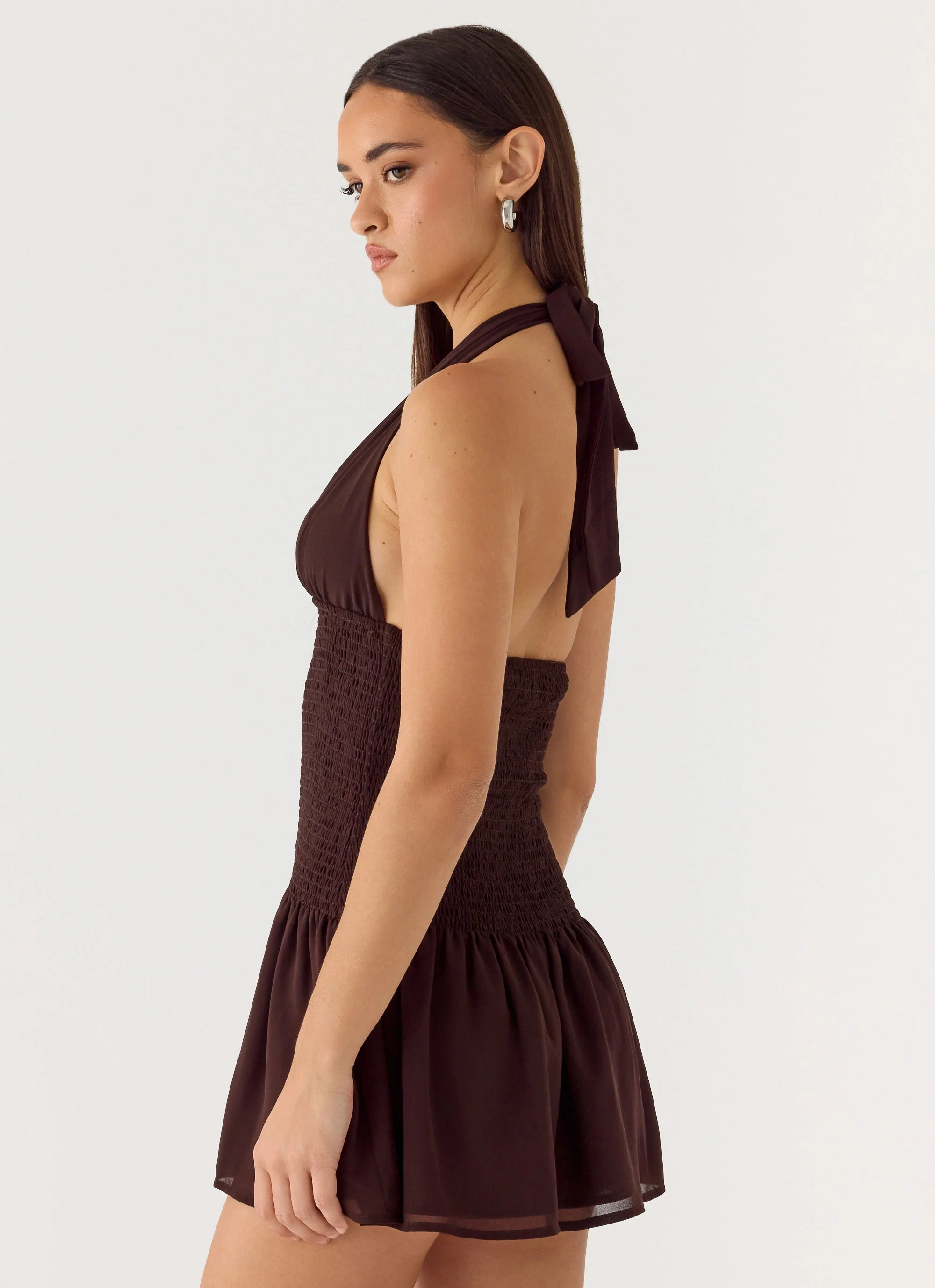 Holden Mini Dress - Chocolate - luluinthesky