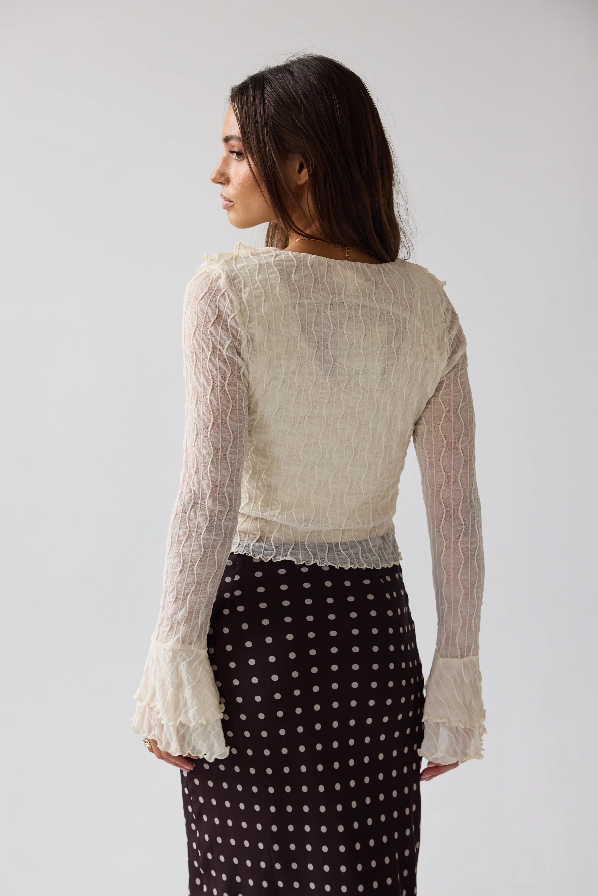 Joy Ruffle Top in Ivory