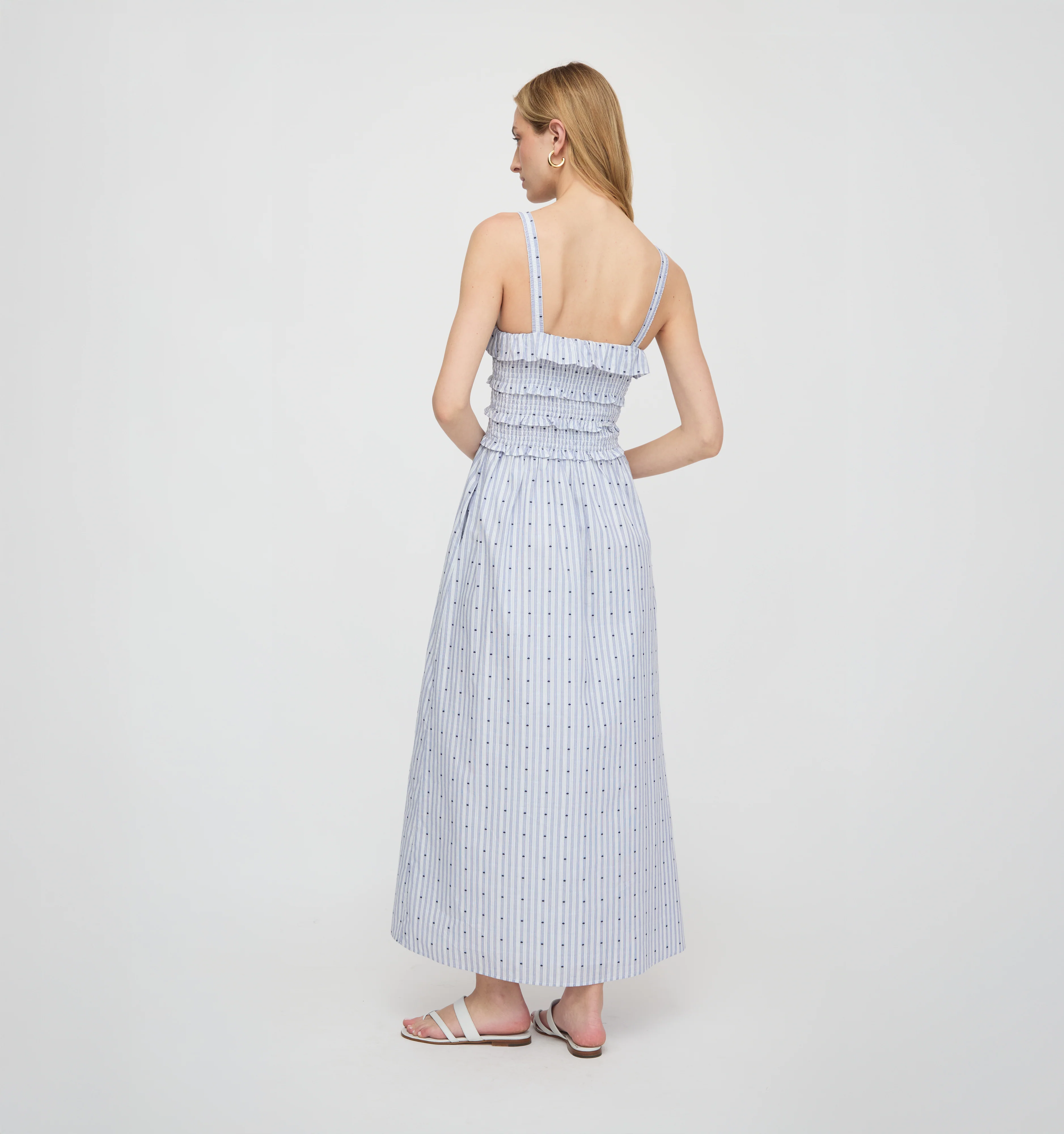 The Analiese Nap Dress - Blue Swiss Dot