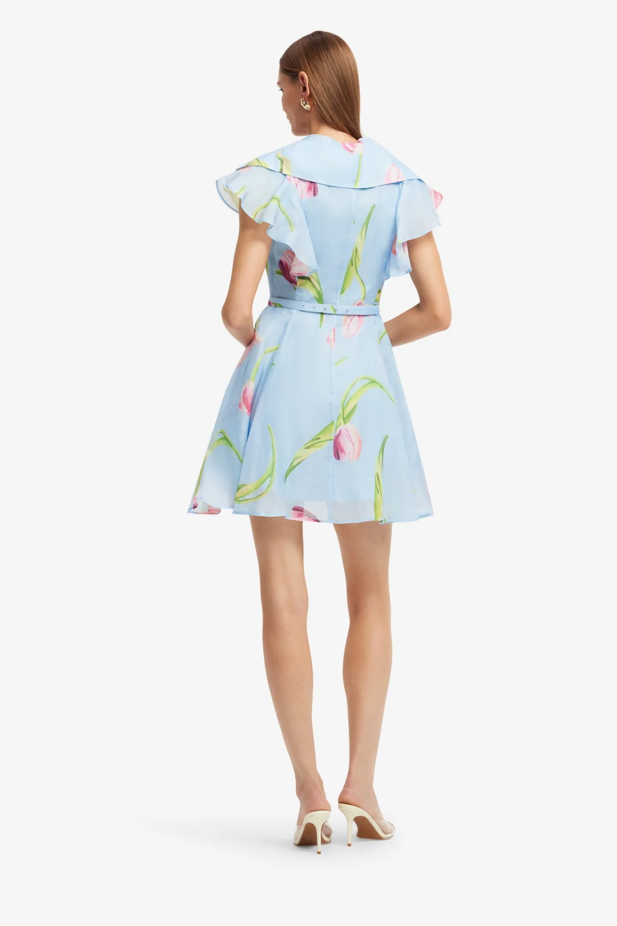 Isla Mini Dress - Tulip Print in Blue