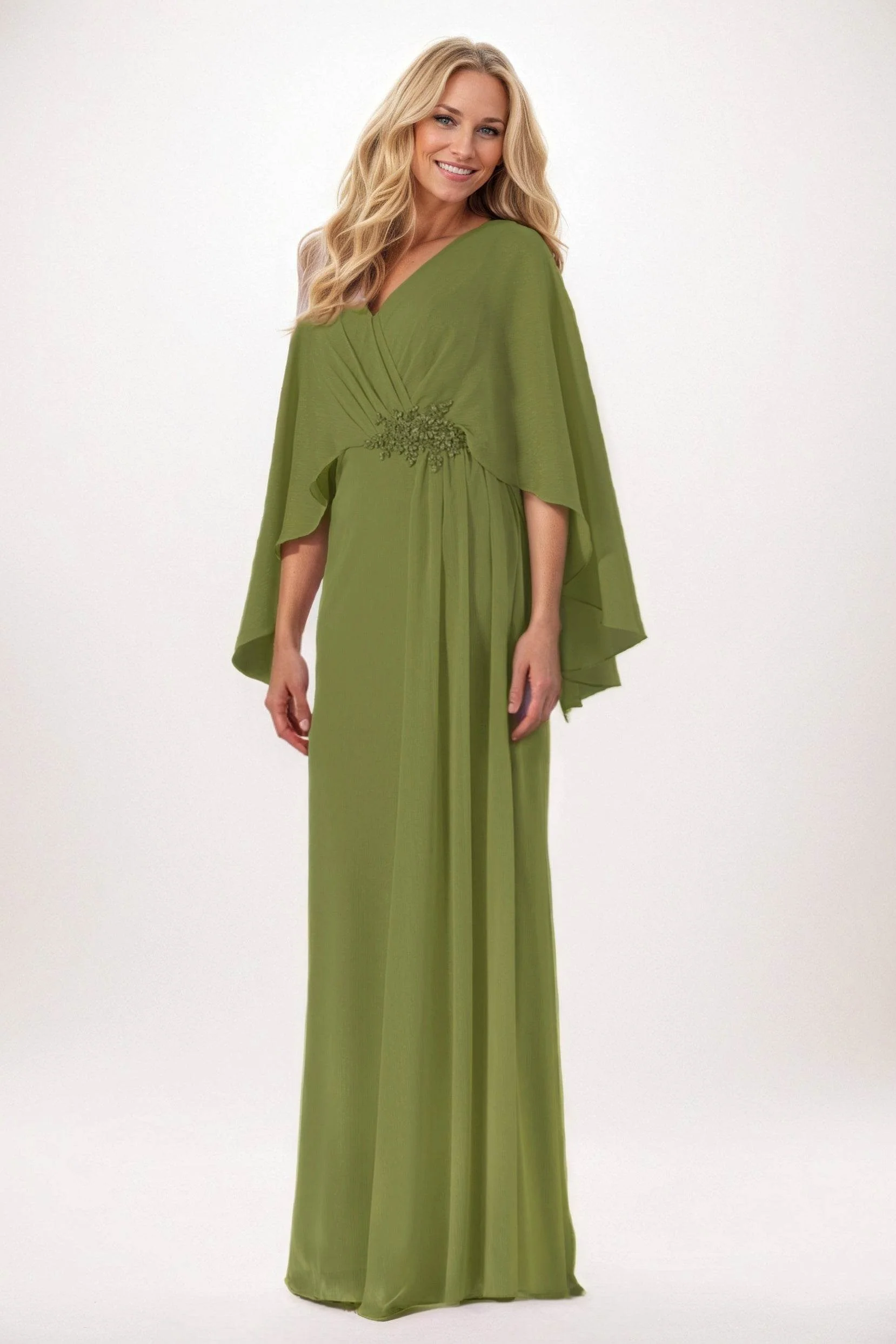 Sheath-Column Maxi Chiffon Mother of the Bride Dresses CM0389