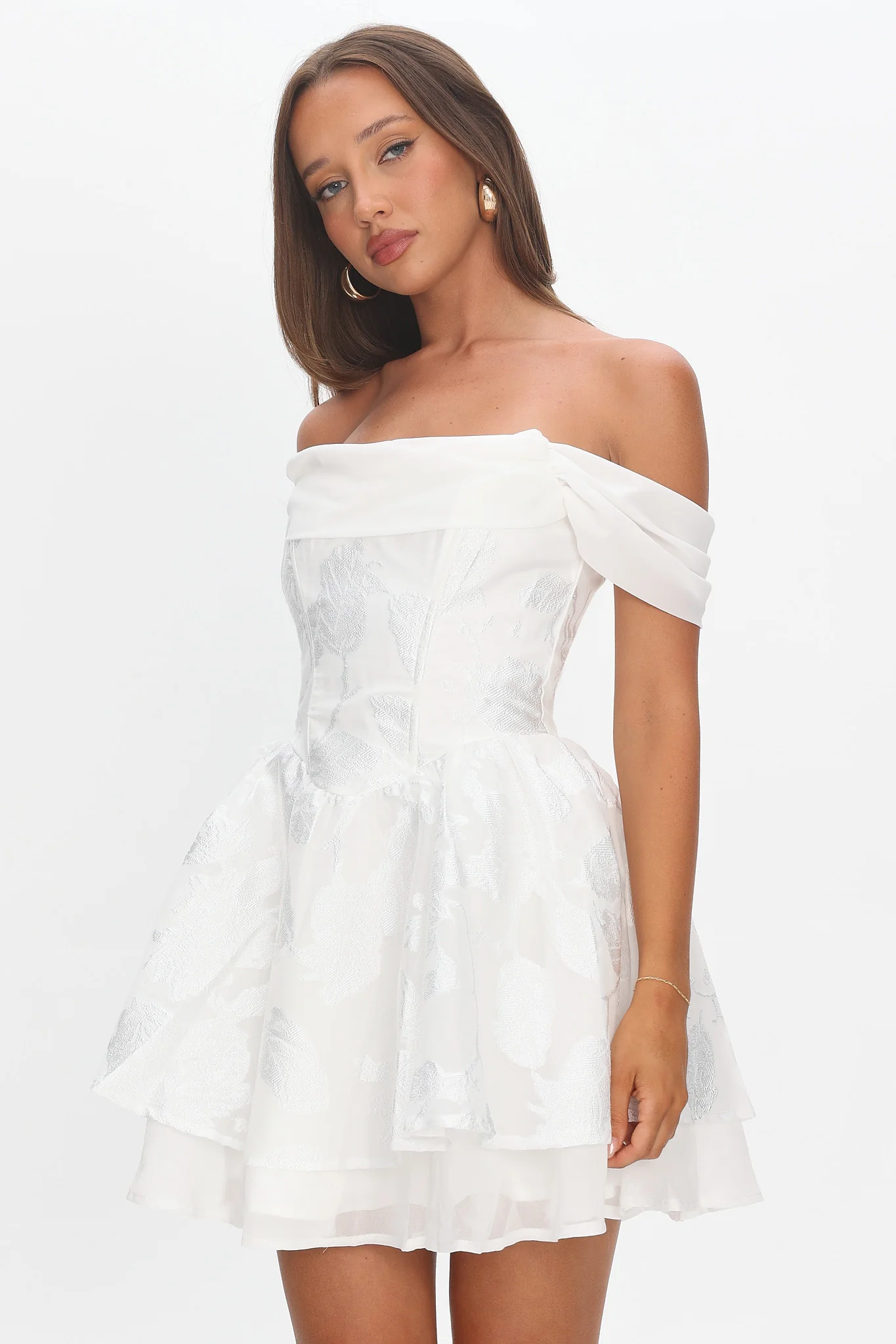 Lusting Off Shoulder Mini Dress White - luluinthesky