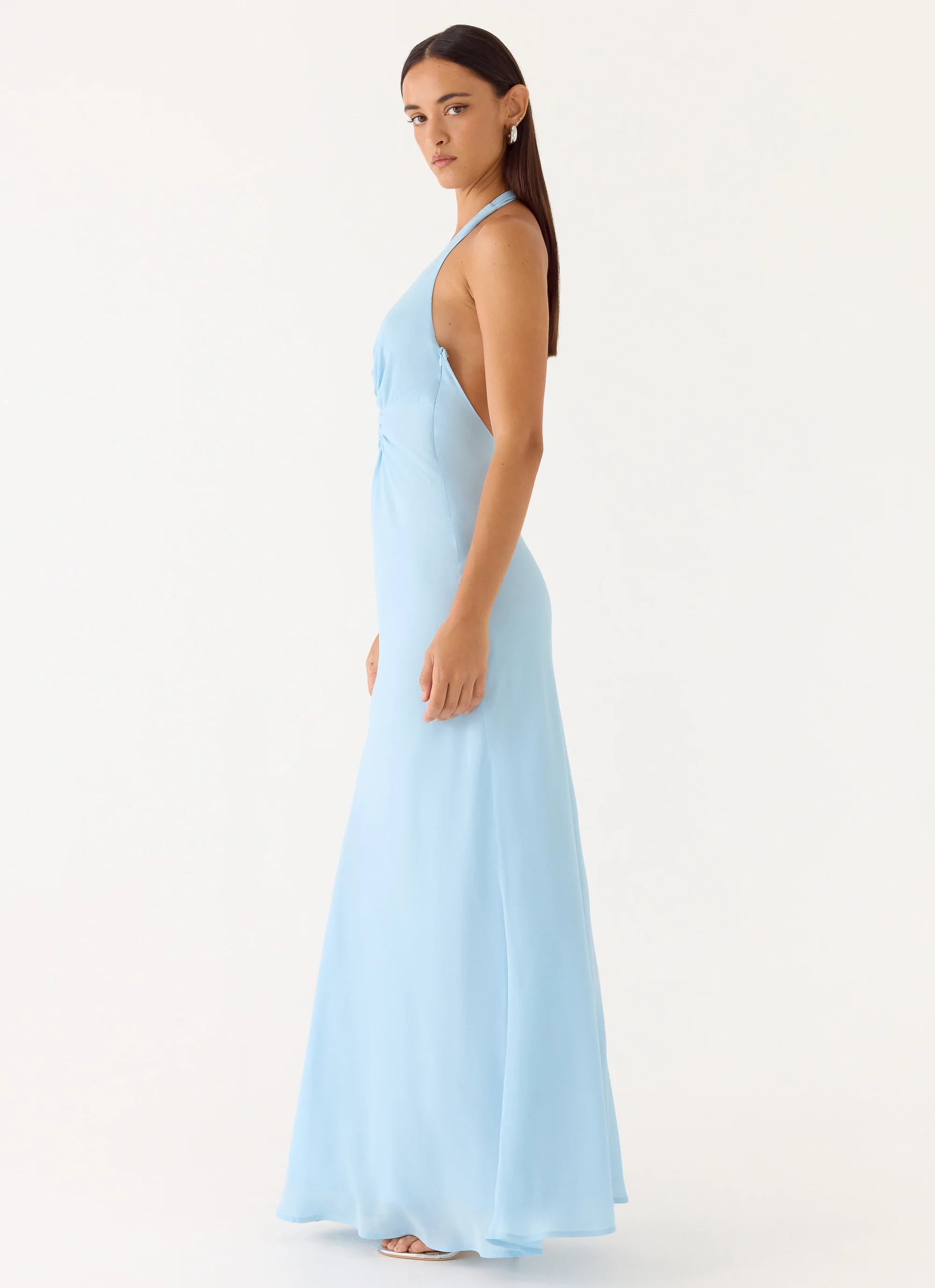 Sharpay Halter Maxi Dress - Pale Blue